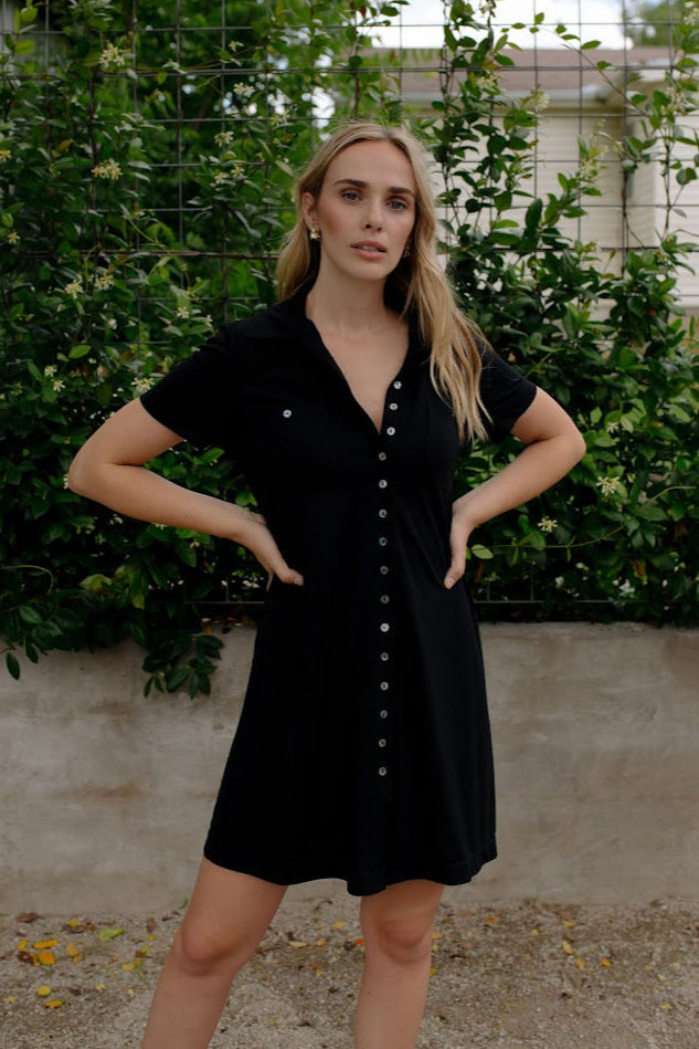 1990s Button Down Mini Shift Dress