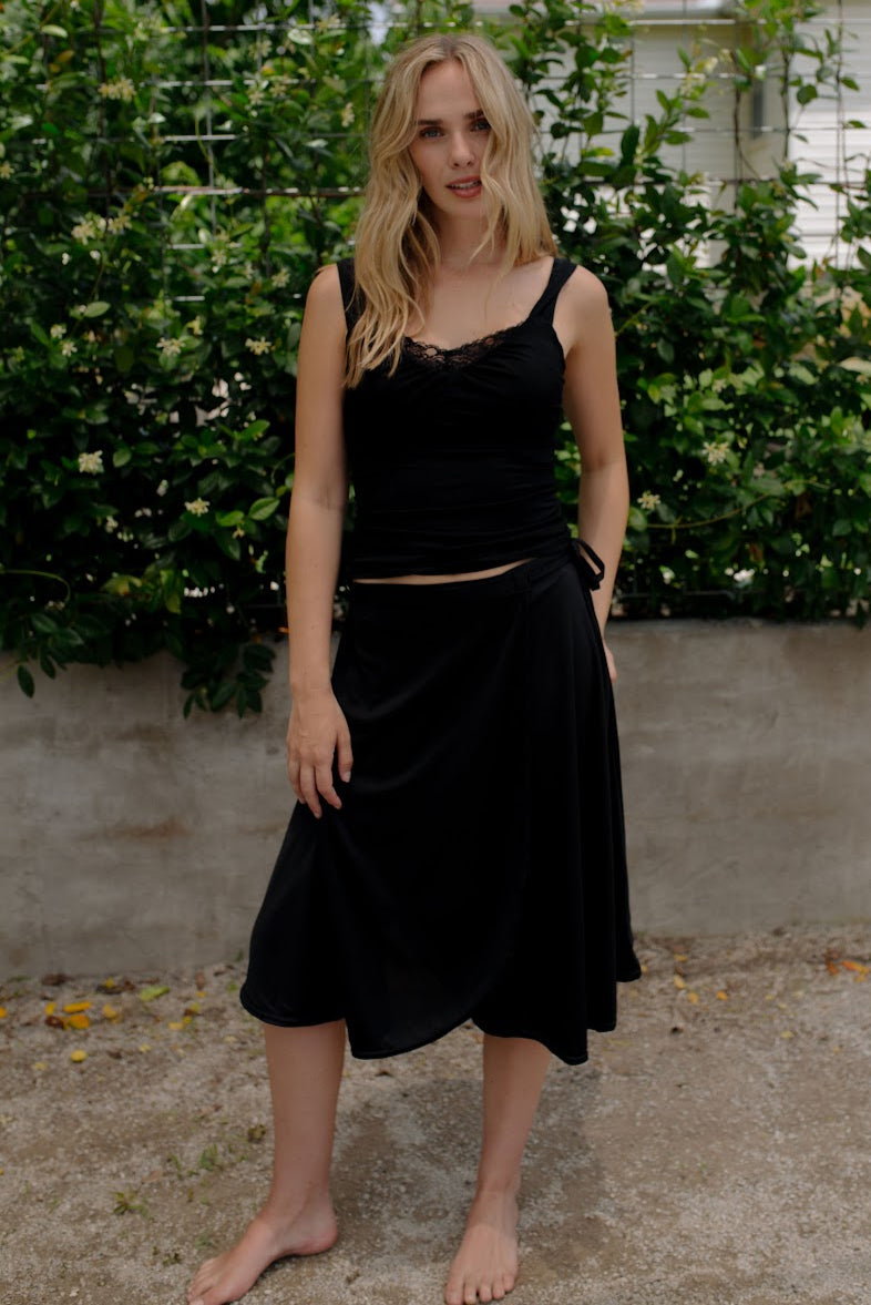1970s Wrap Slip Skirt