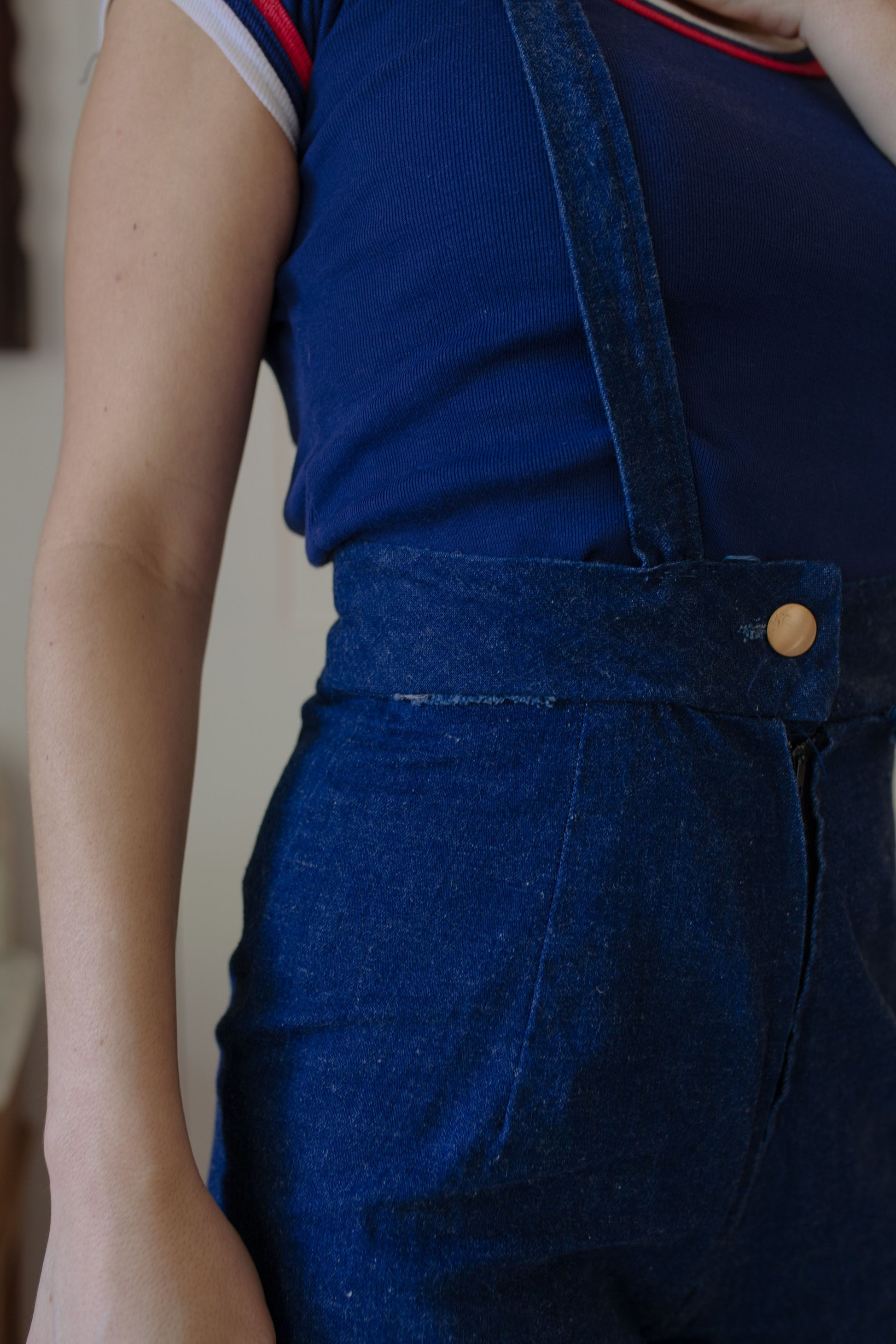 1970s Handmade Denim Suspender Overalls