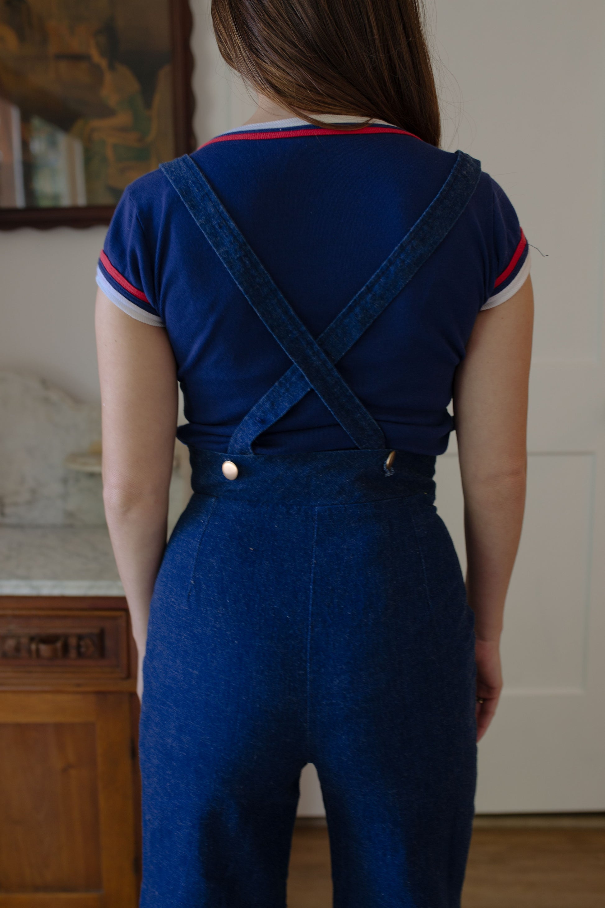 1970s Handmade Denim Suspender Overalls