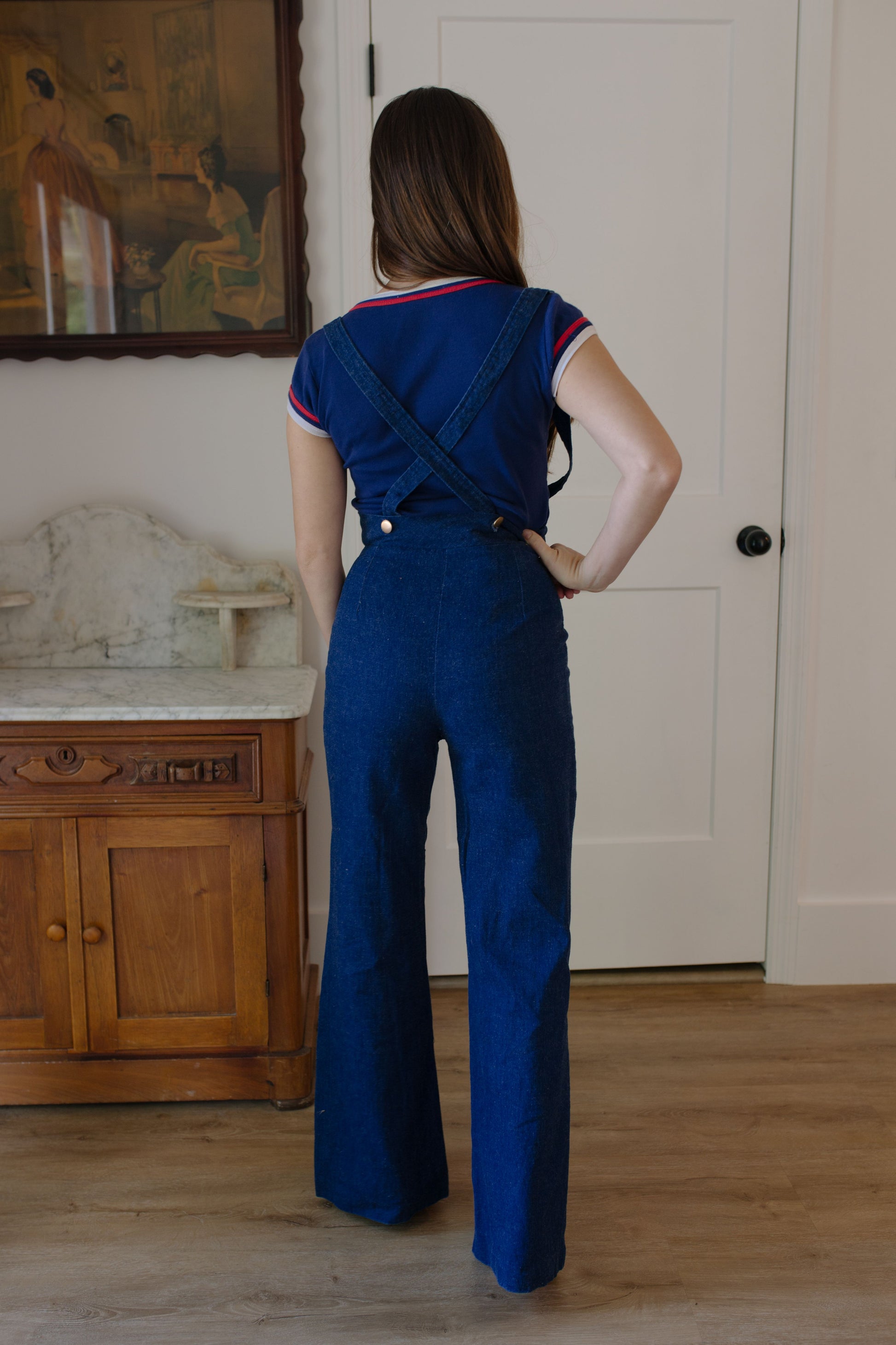 1970s Handmade Denim Suspender Overalls