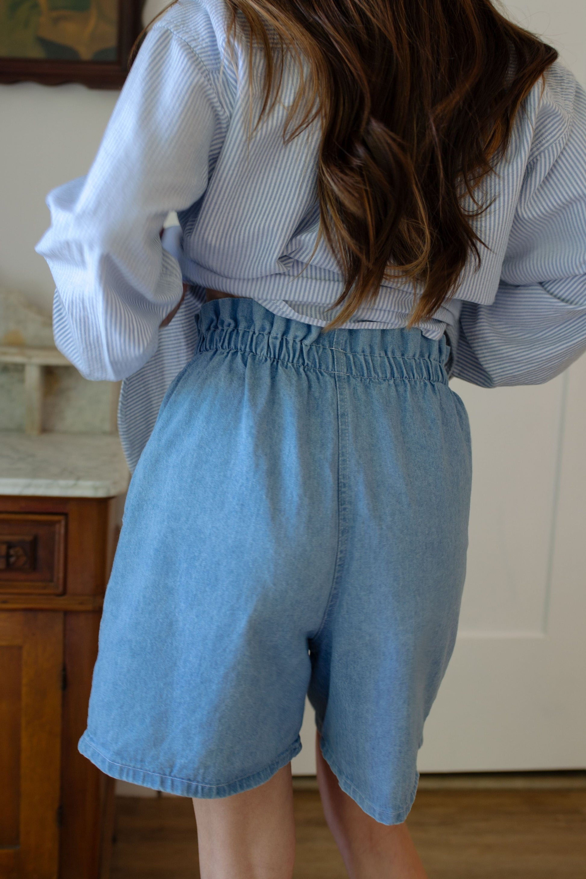 1990s Denim Paperbag Shorts