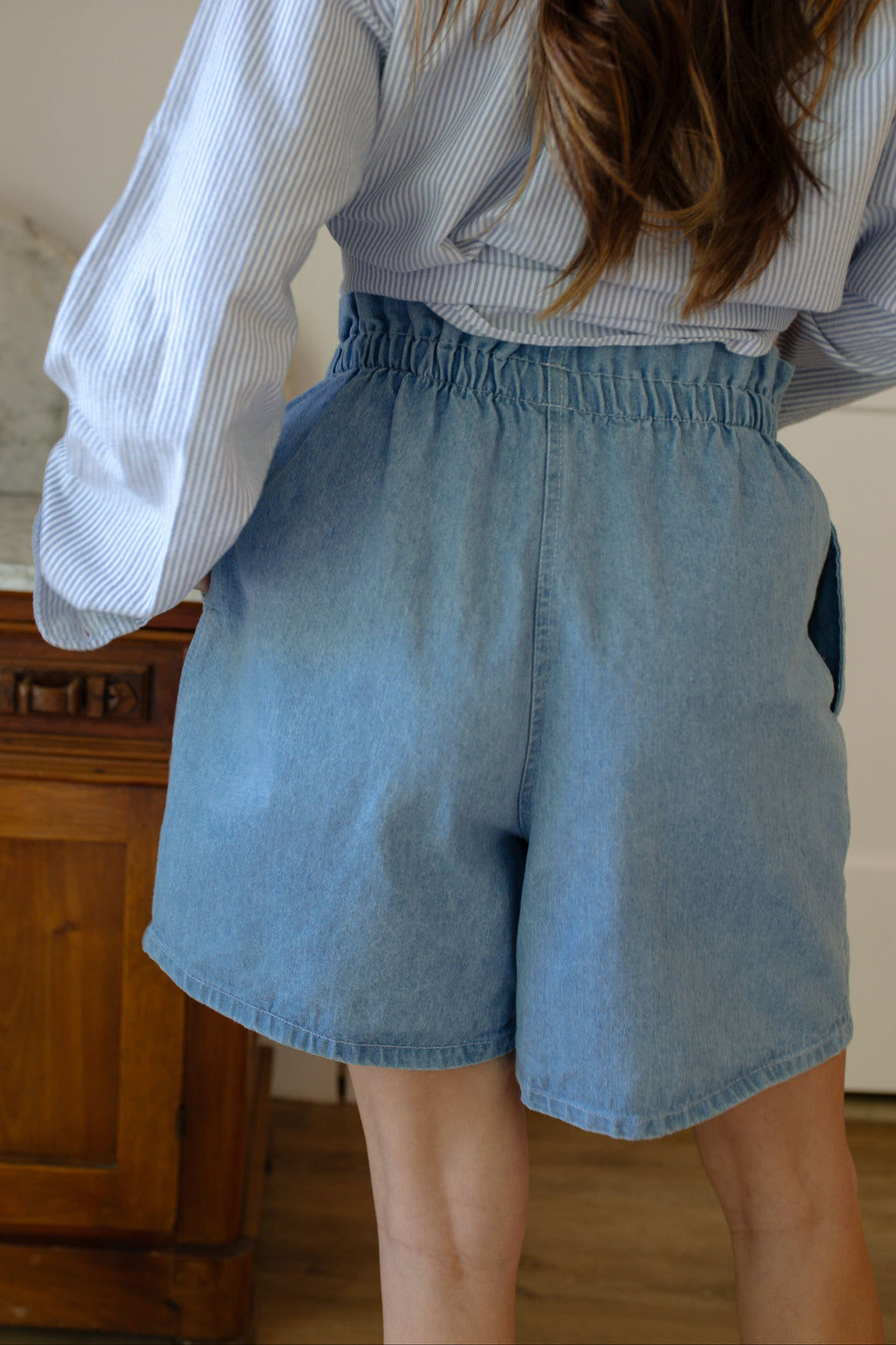 1990s Denim Paperbag Shorts