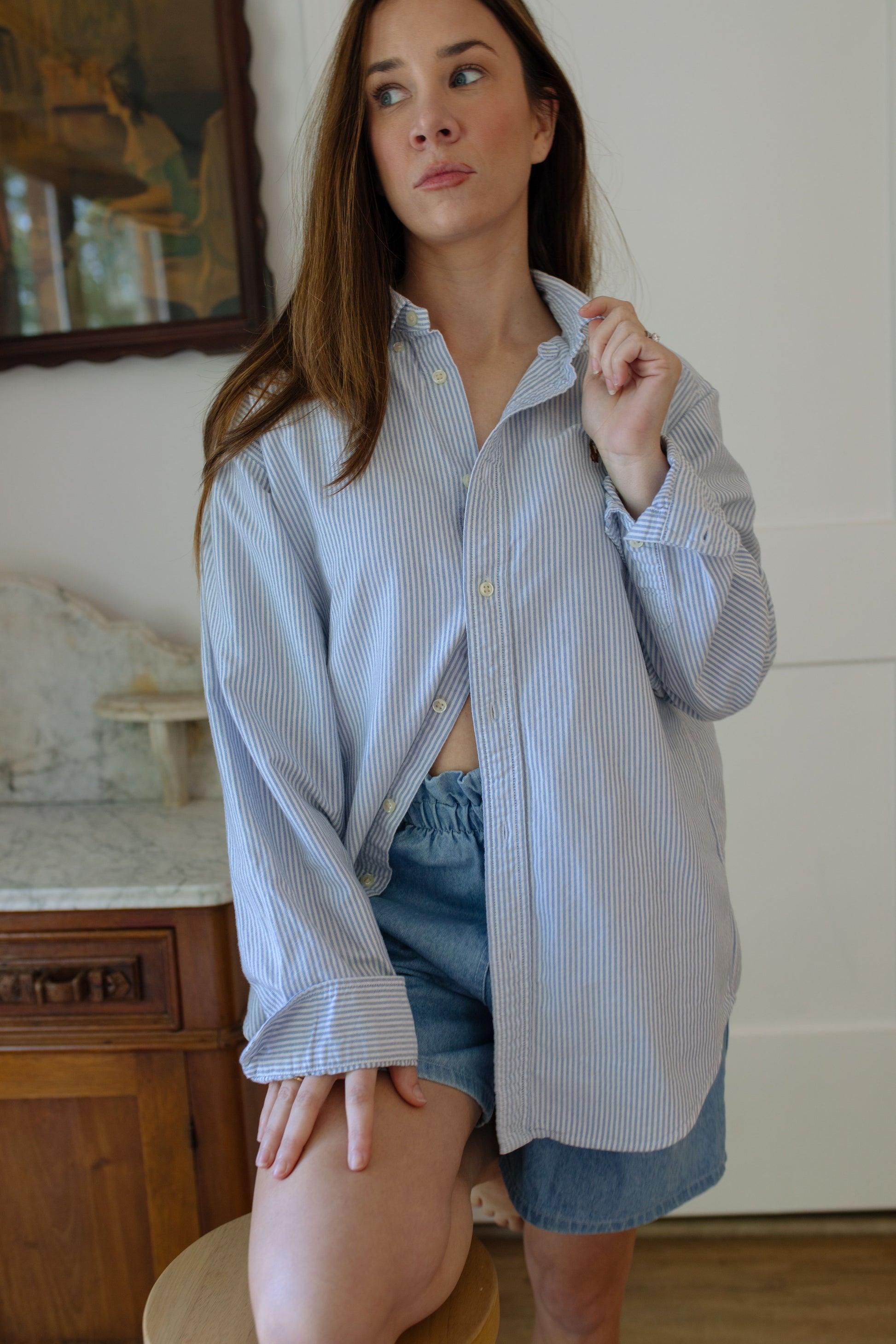 1990s Ralph Lauren Stripe Button Down
