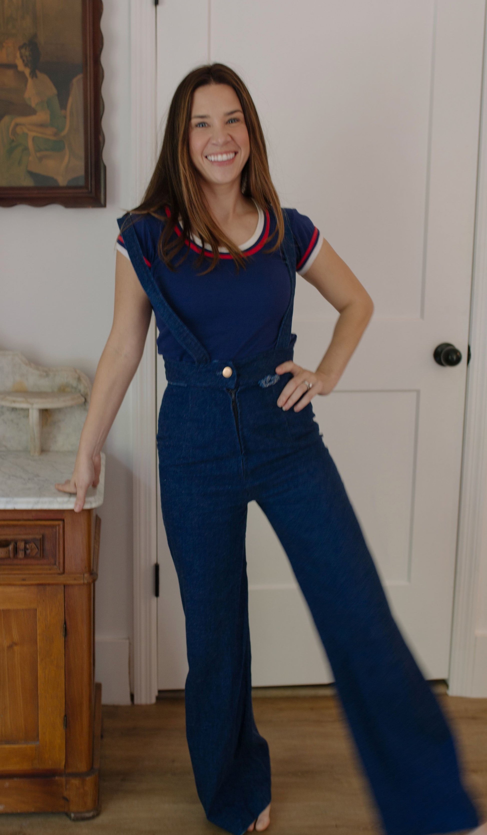 1970s Handmade Denim Suspender Overalls