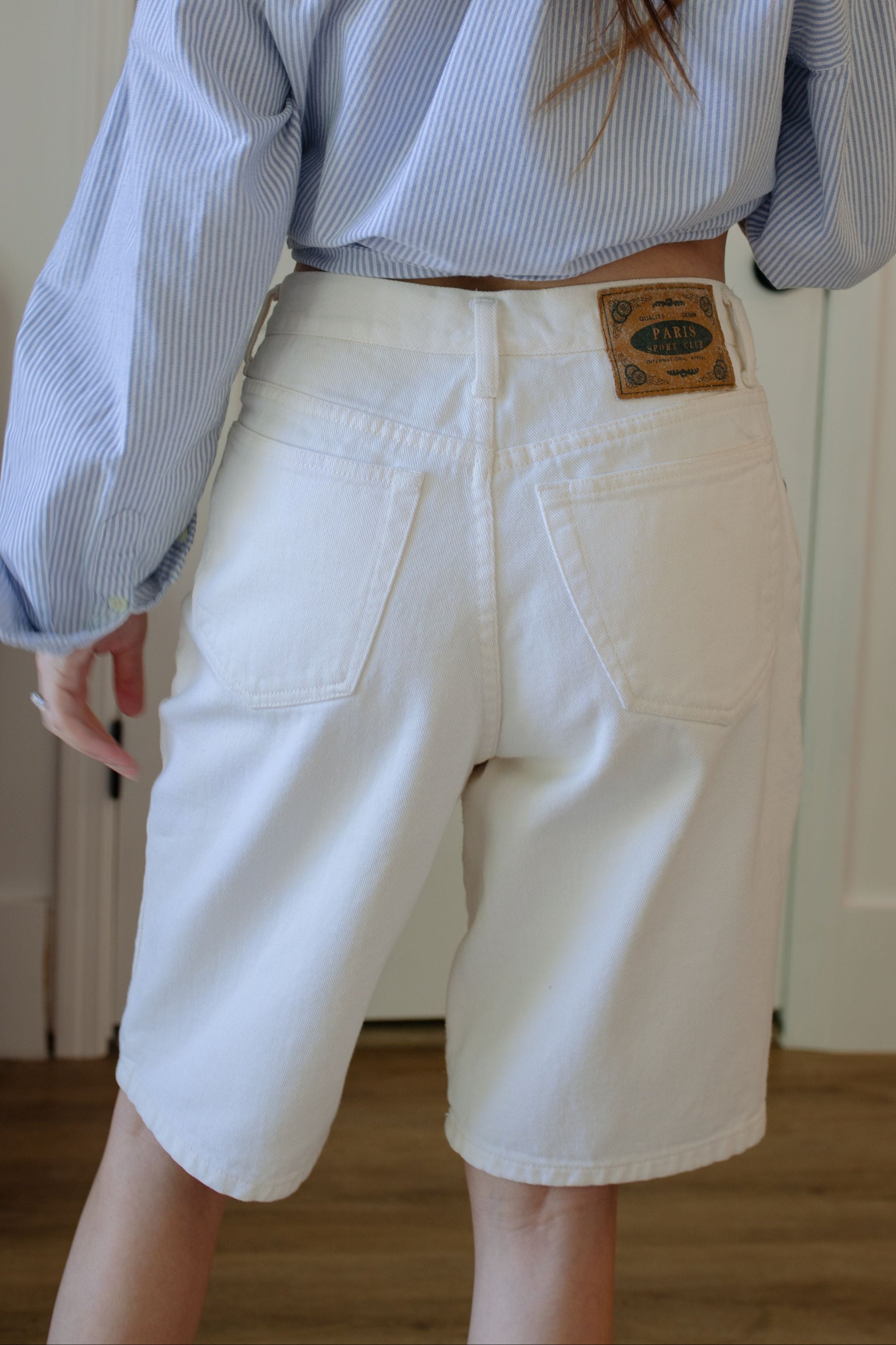 1990s Paris Sport Club Denim Shorts