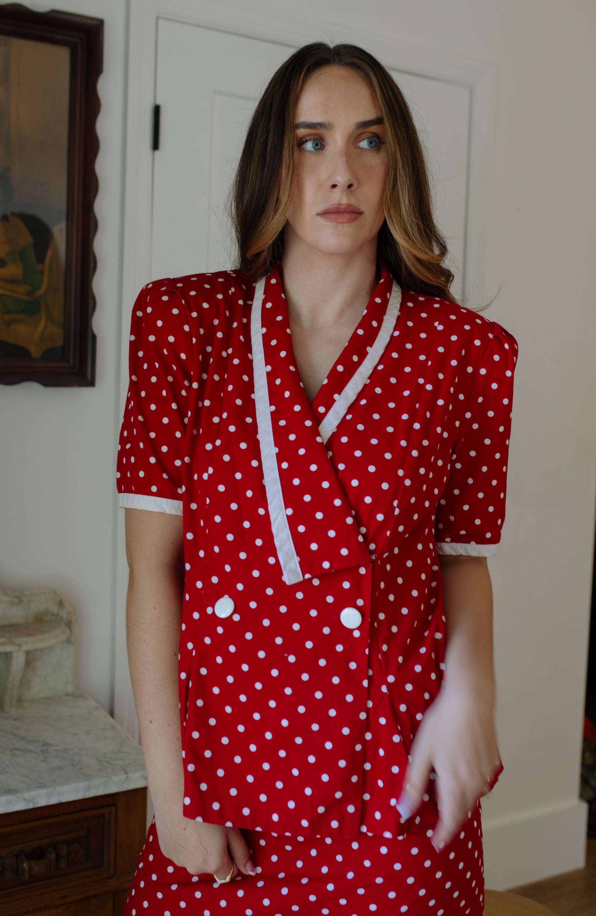 1980s Union Made Polka Dot Two Piece Set