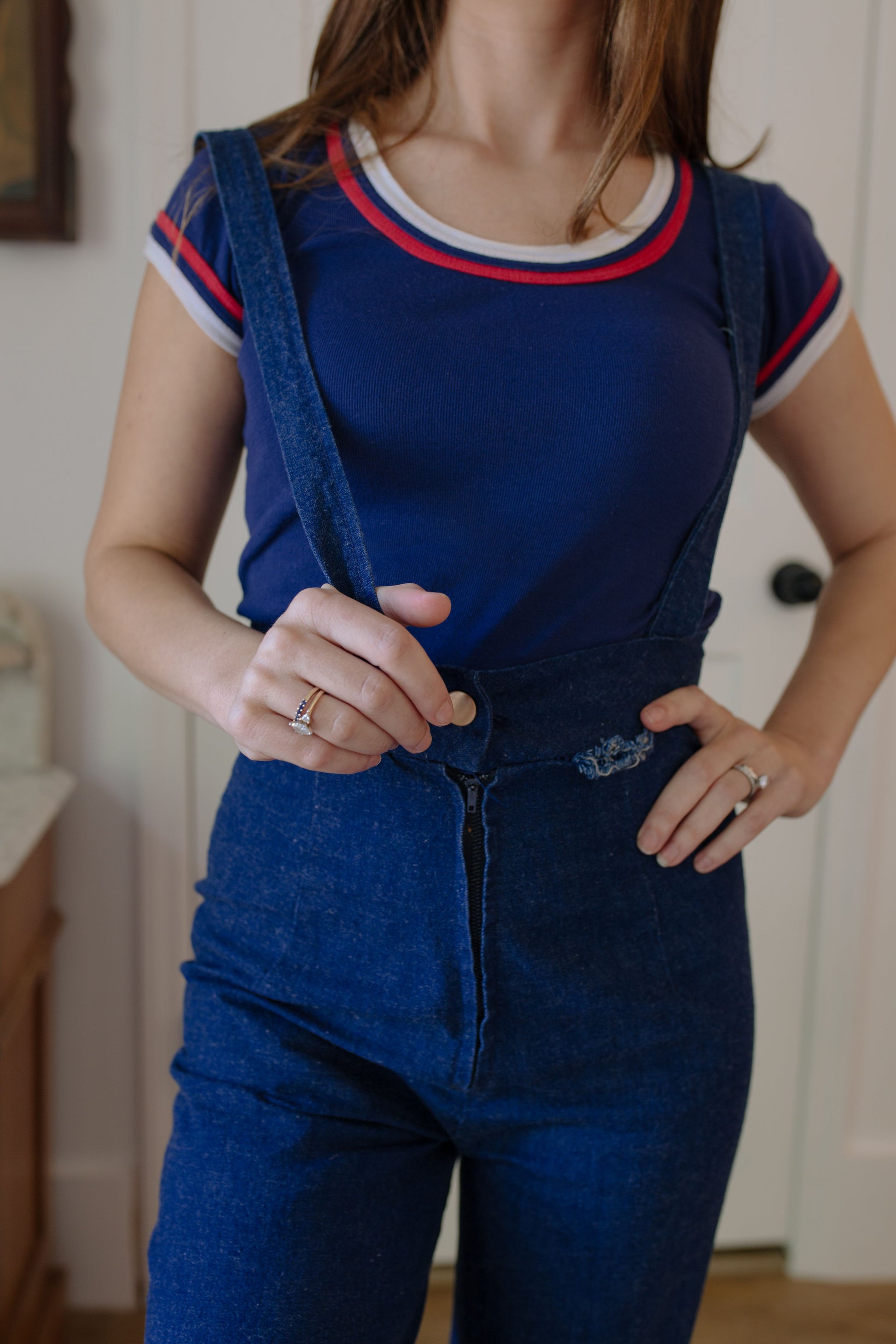 1970s Handmade Denim Suspender Overalls