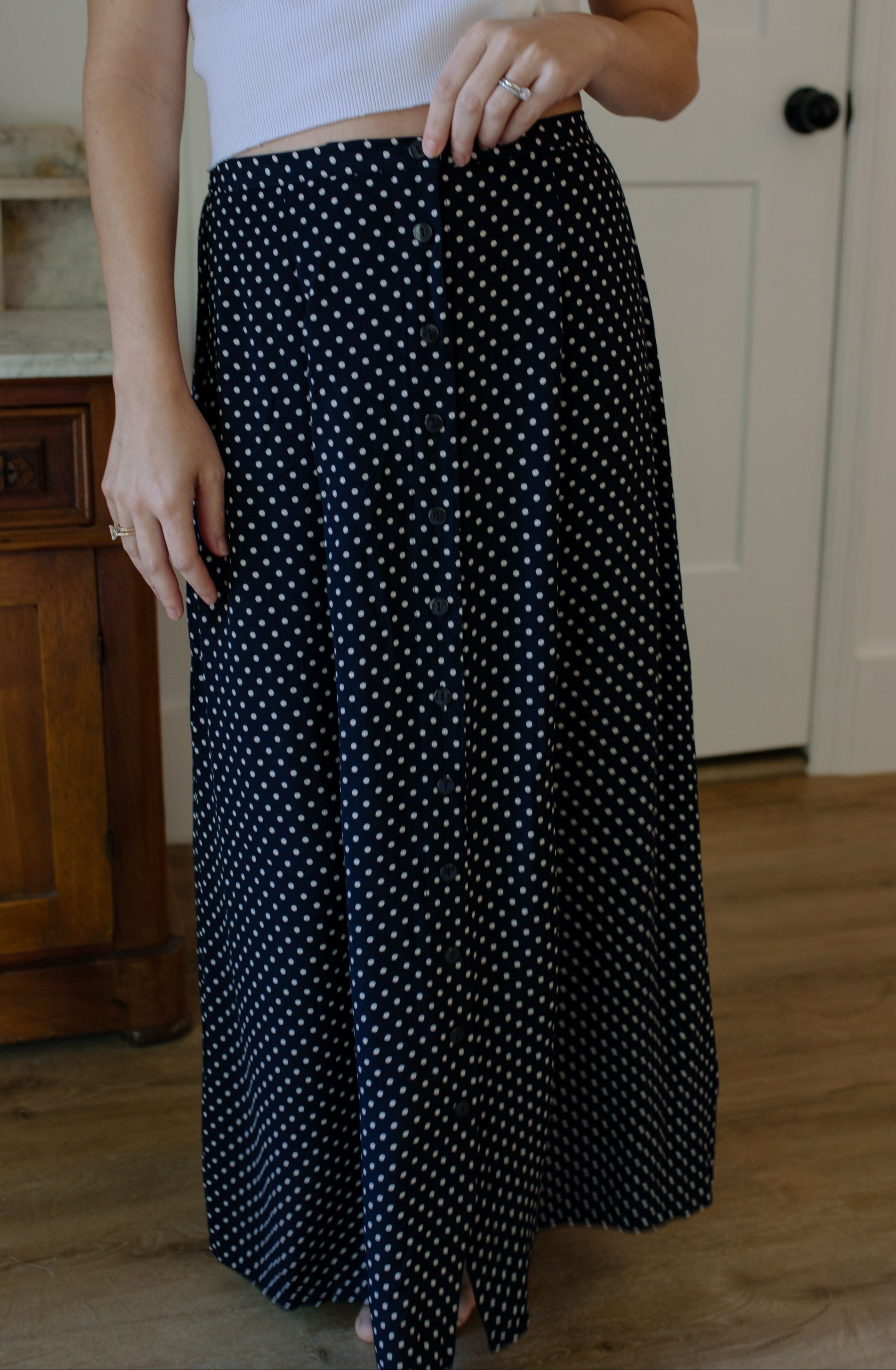 Vintage Button Down Midi Skirt