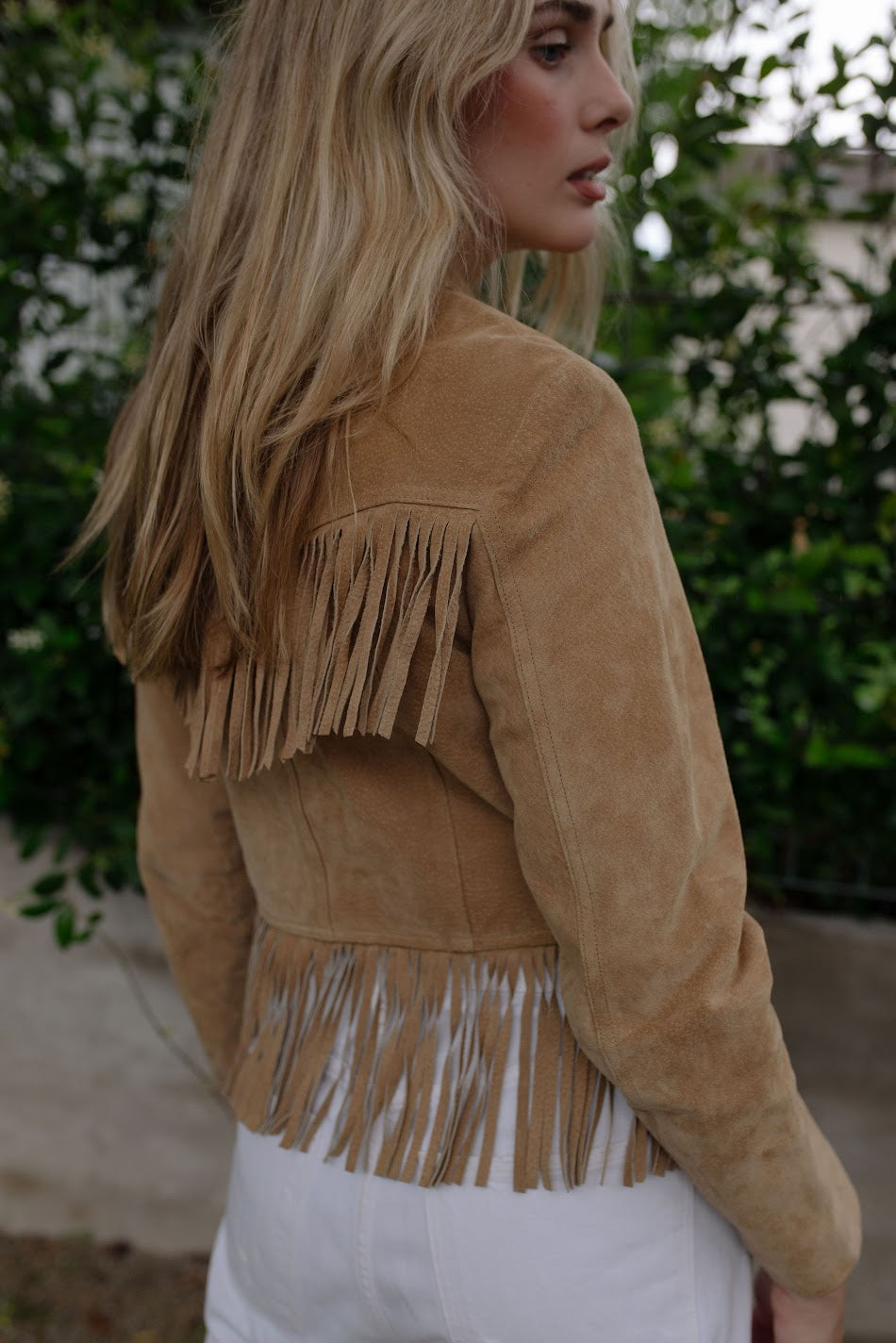 1980s Suede Fringe Cropped Jacket