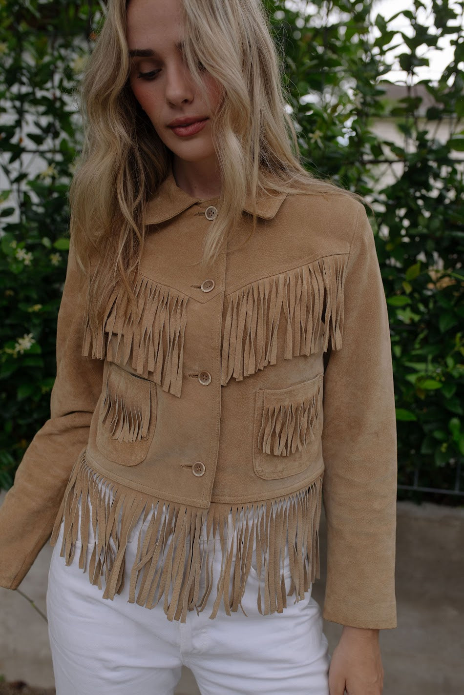1980s Suede Fringe Cropped Jacket