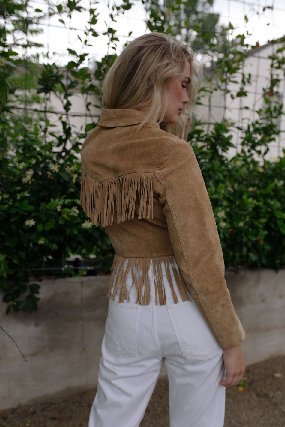 1980s Suede Fringe Cropped Jacket