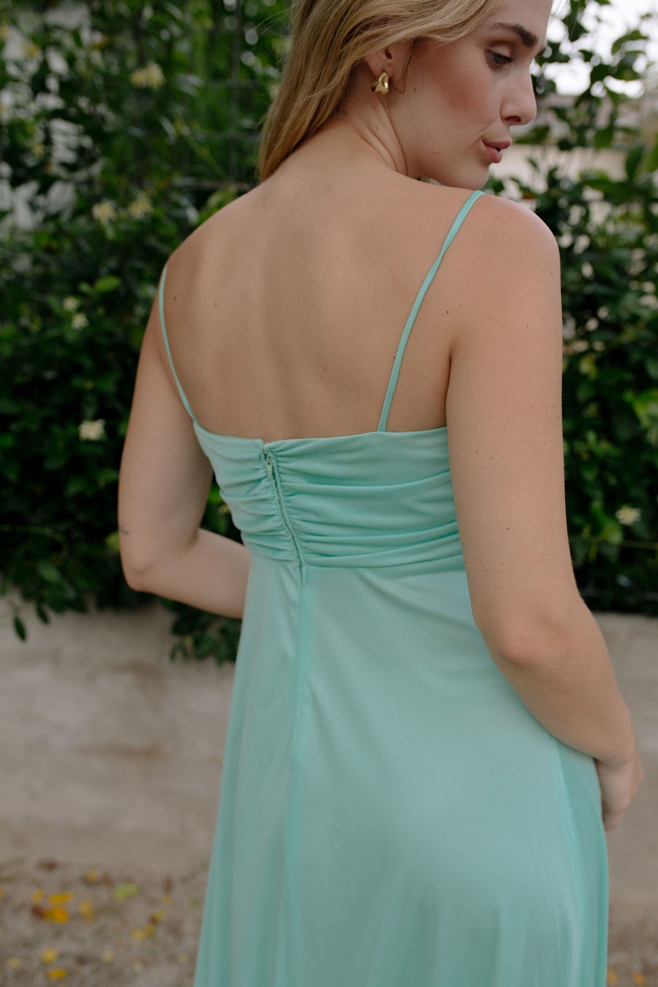 1970s Mint Green Slip Dress Set