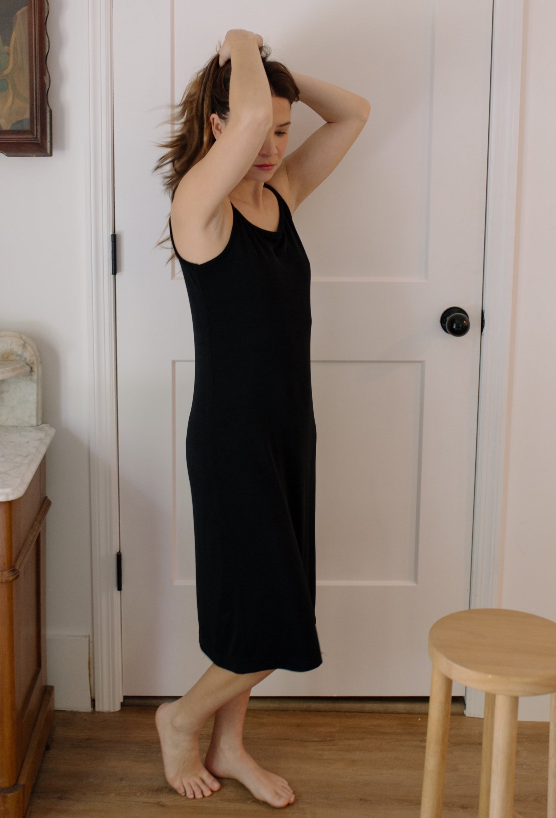 1990s Black Tank Dress