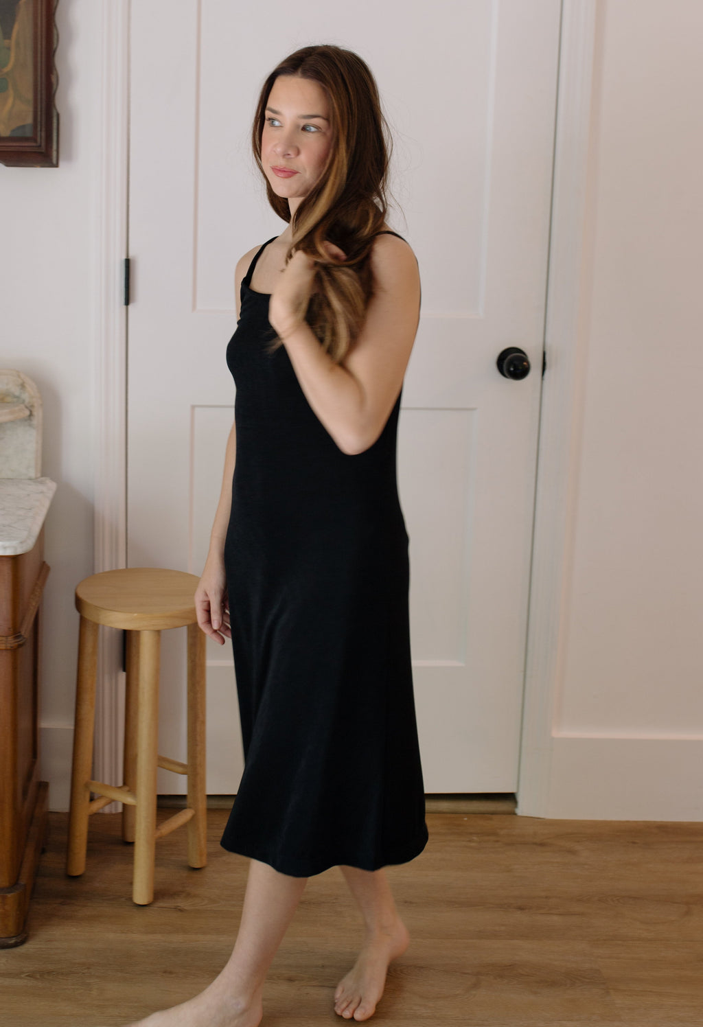 1990s Black Tank Dress