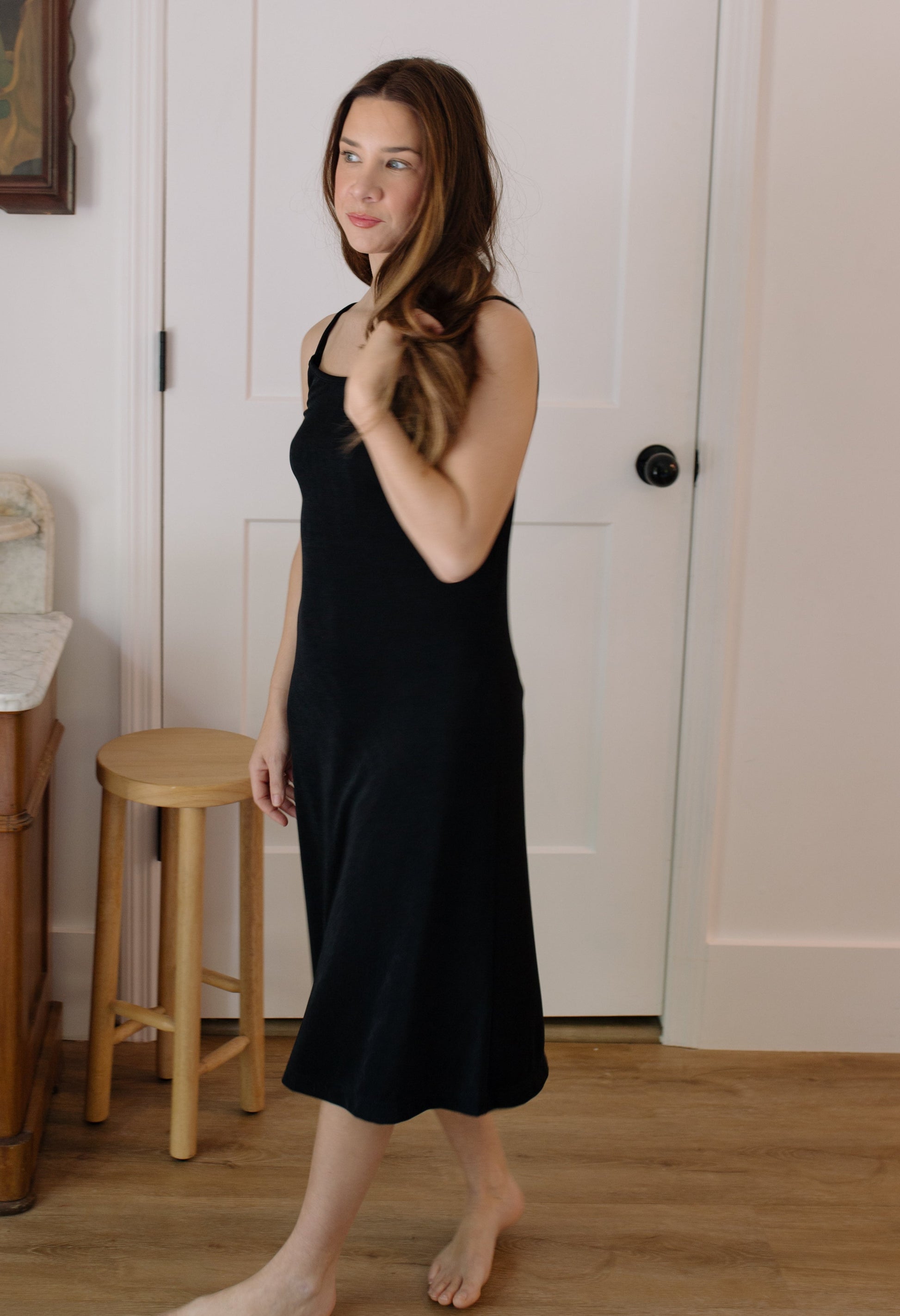 1990s Black Tank Dress