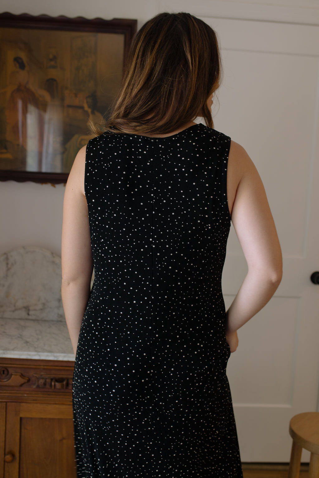 Vintage Black Stretch Maxi Dress
