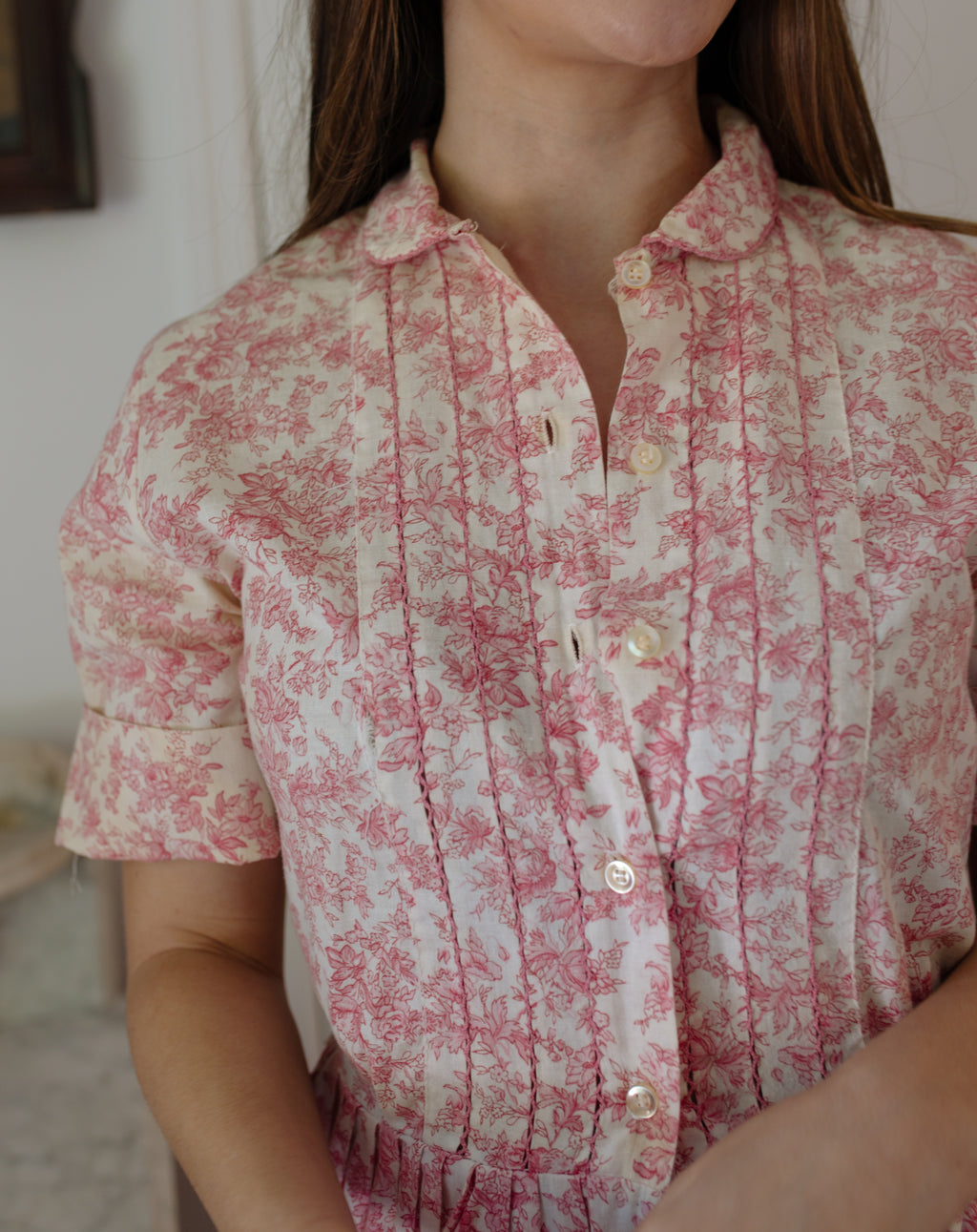 1960s Floral Cotton Dress