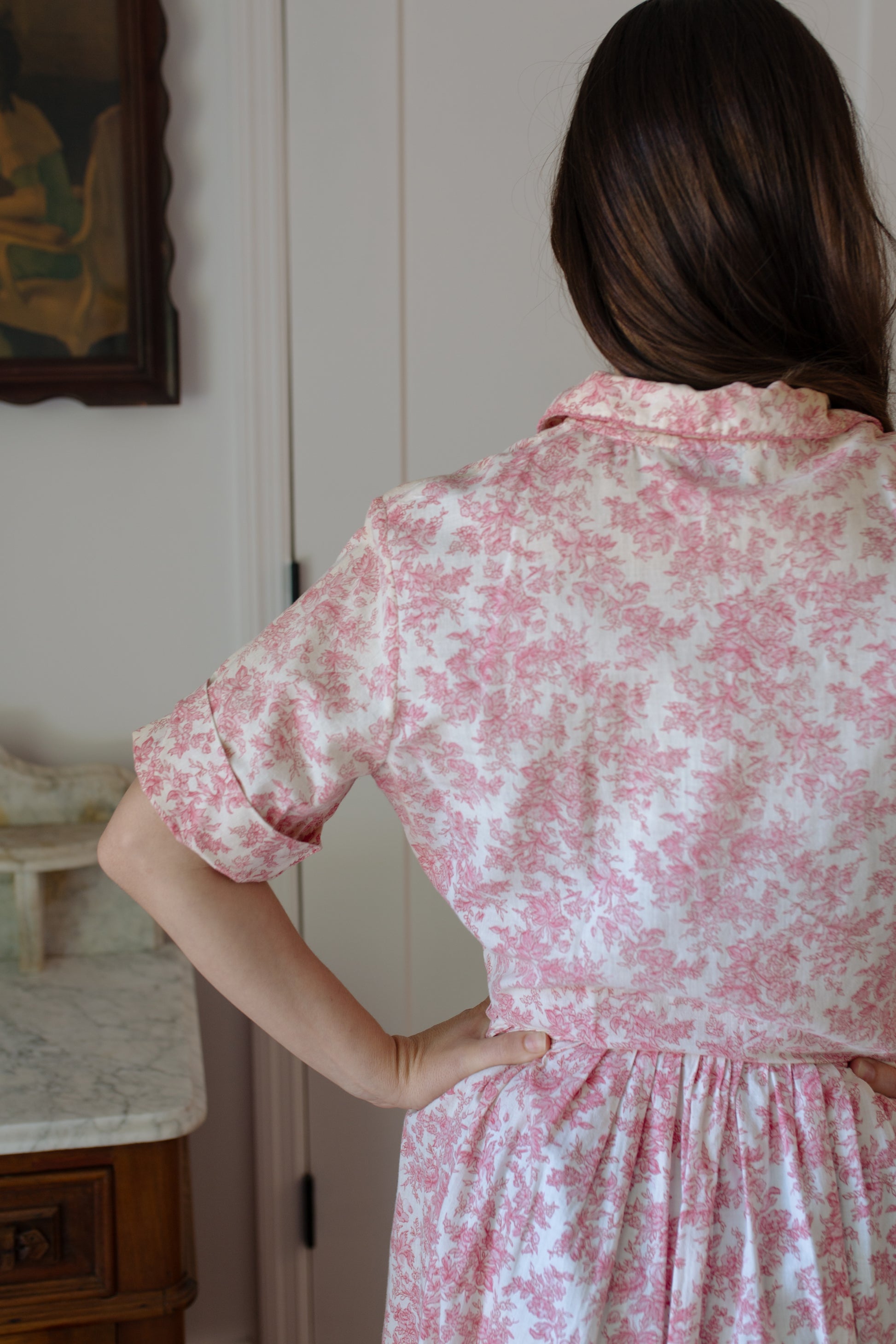 1960s Floral Cotton Dress