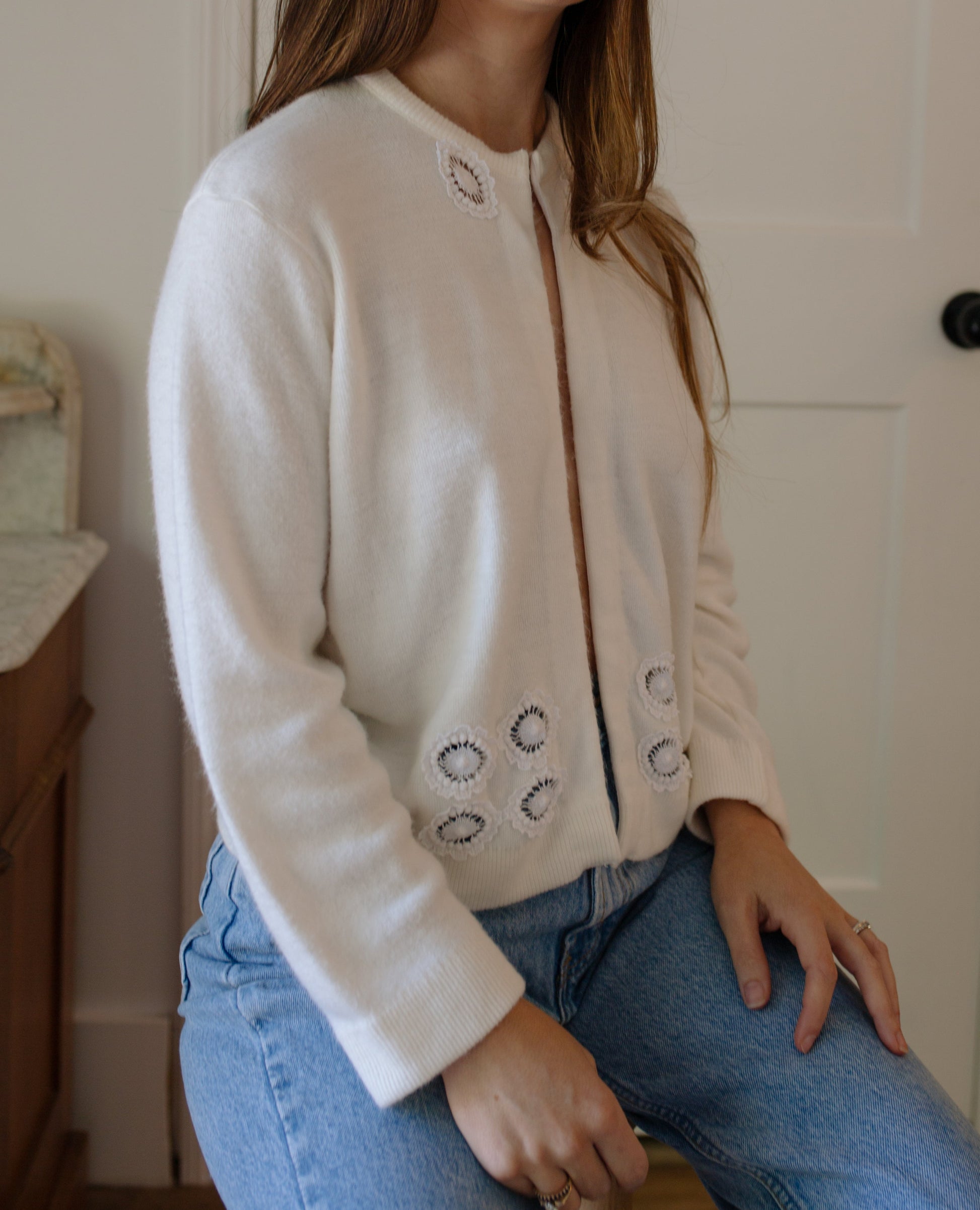 1960s White Cardigan