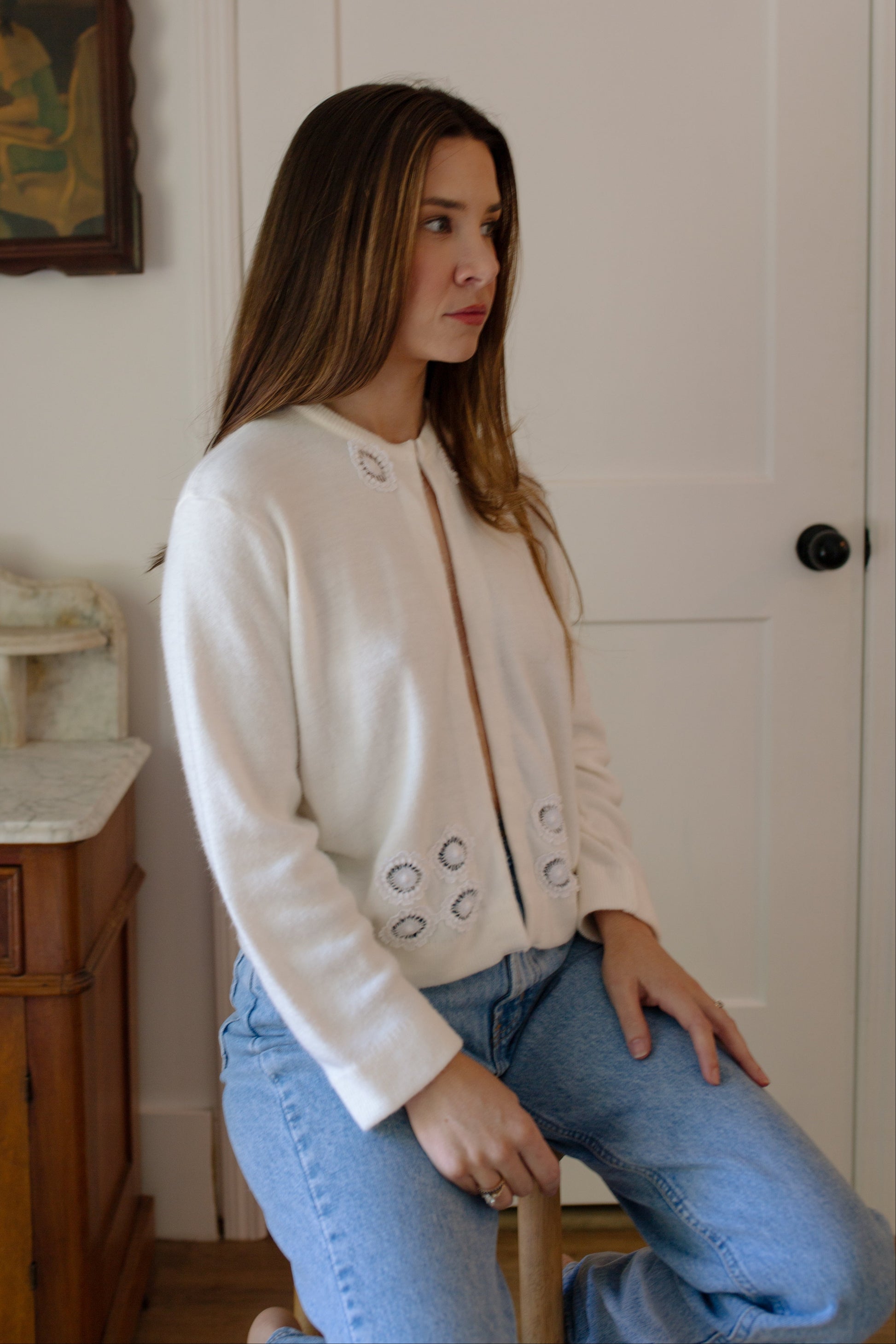 1960s White Cardigan
