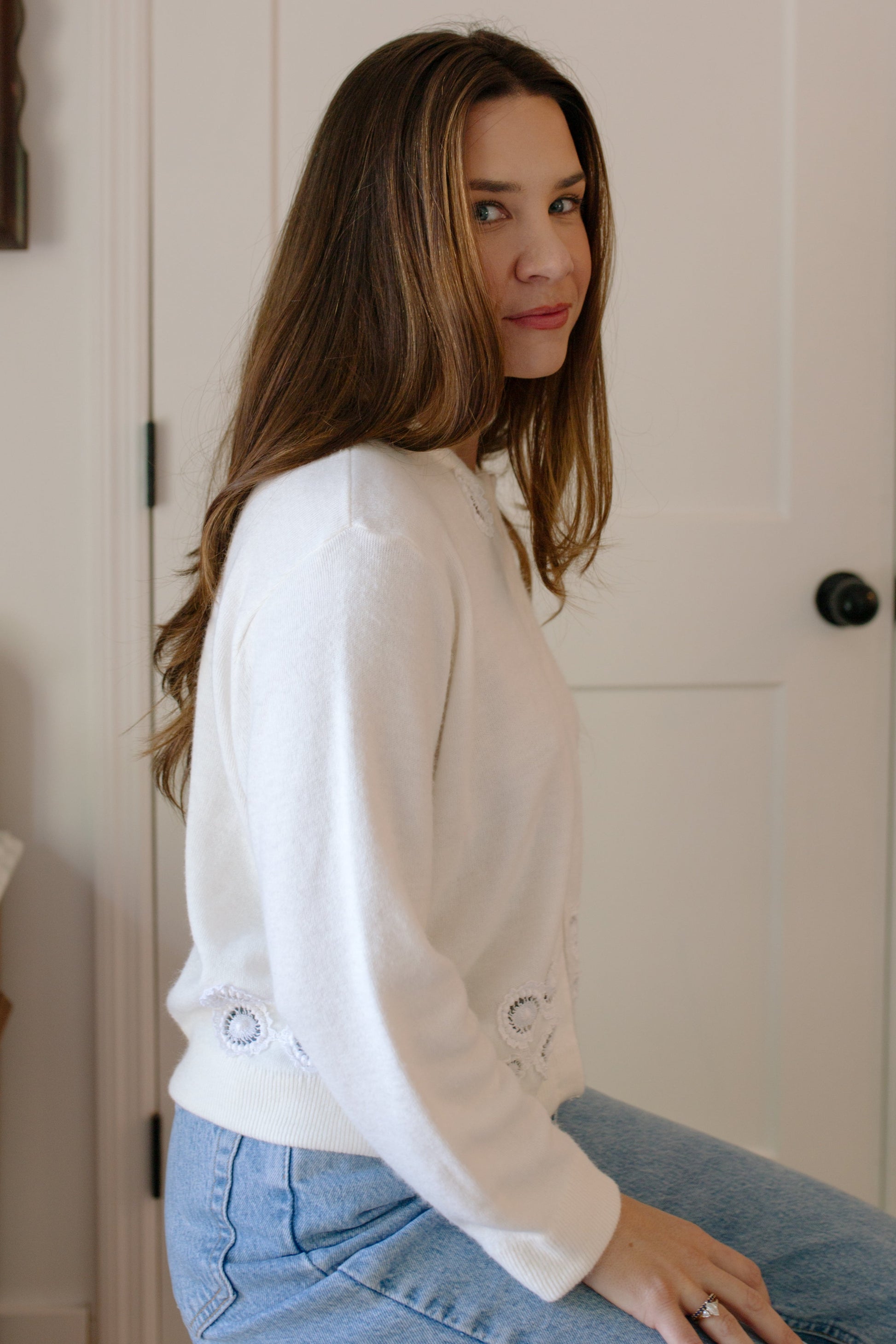 1960s White Cardigan
