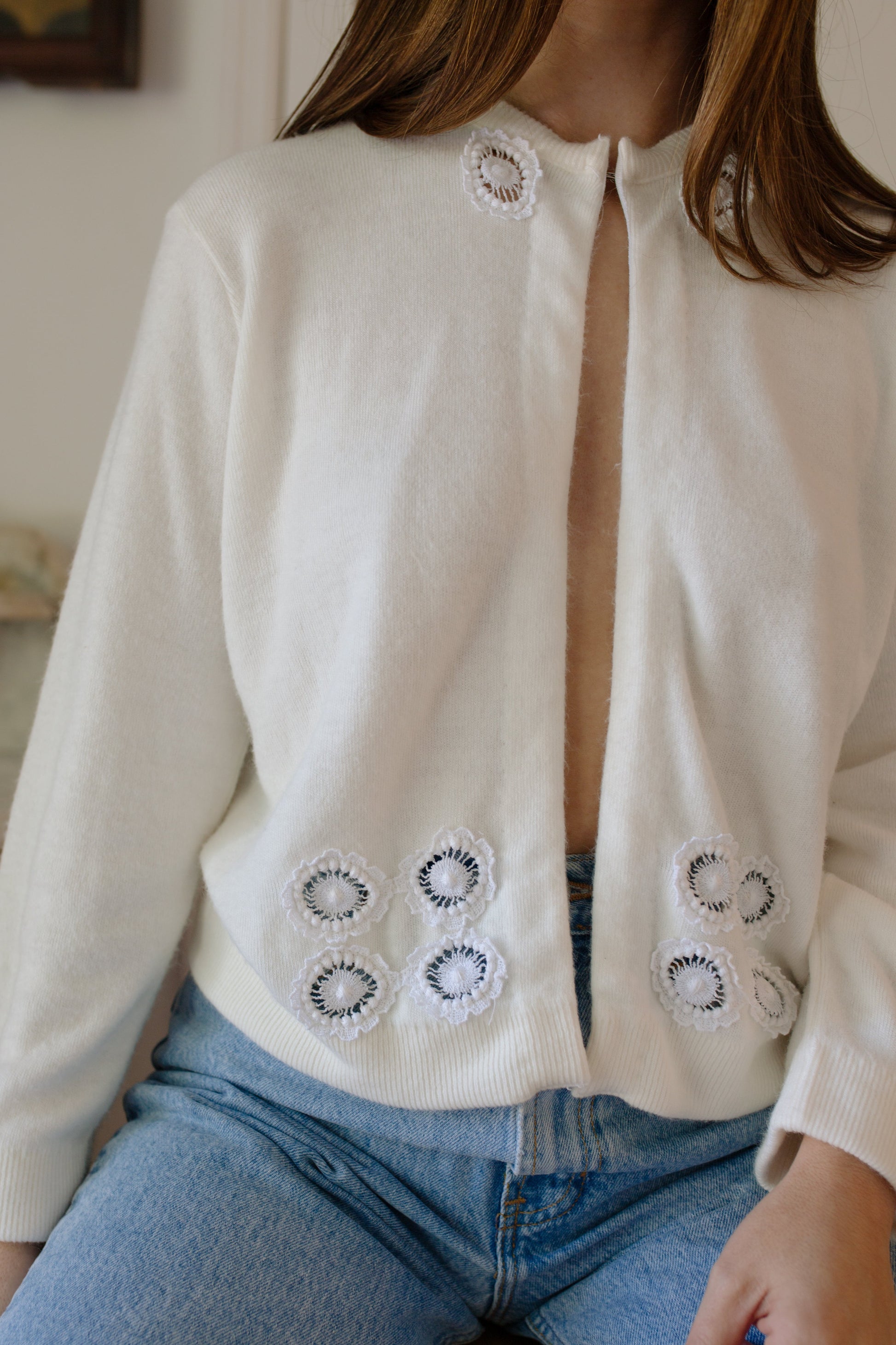 1960s White Cardigan