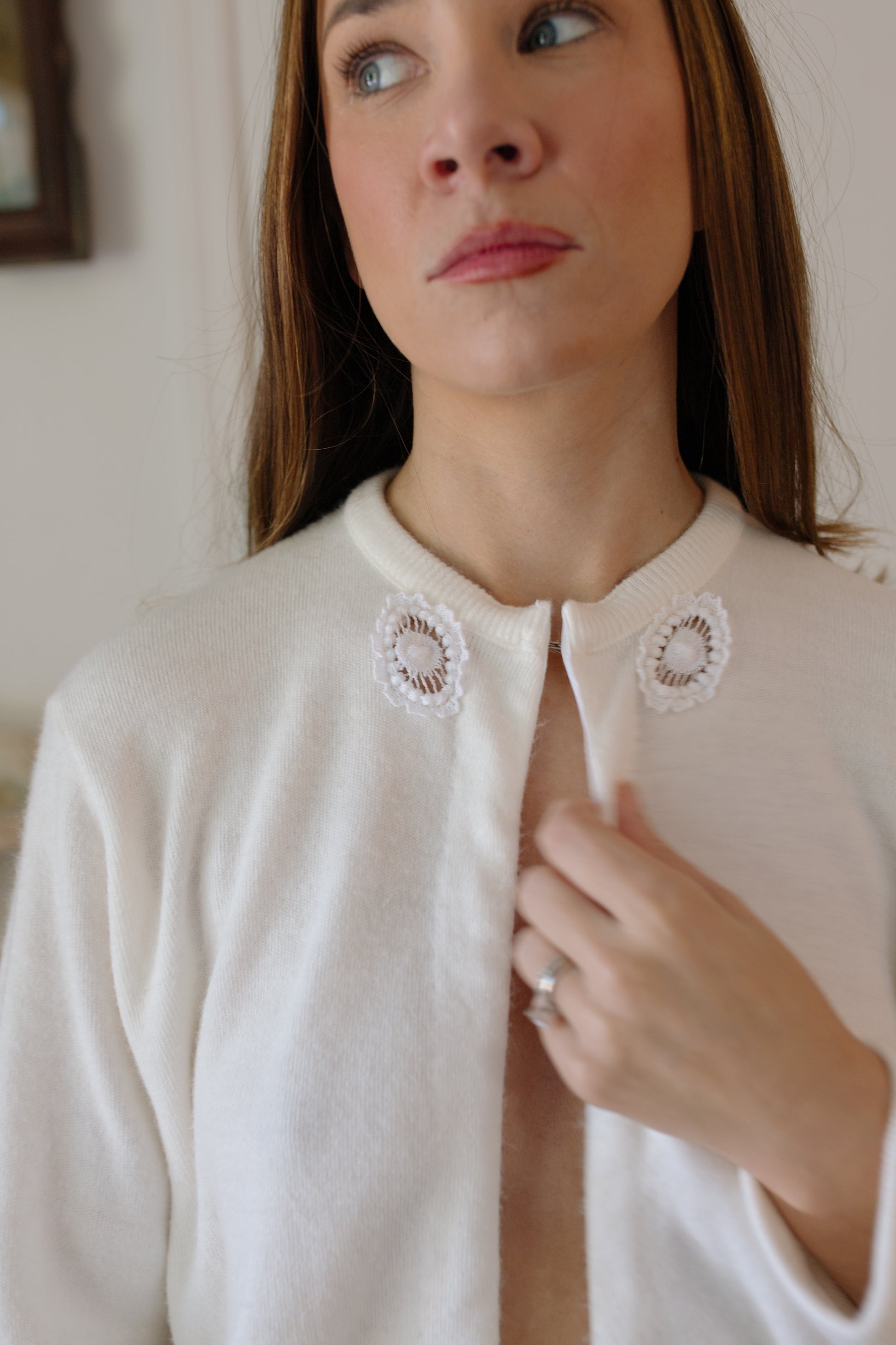 1960s White Cardigan