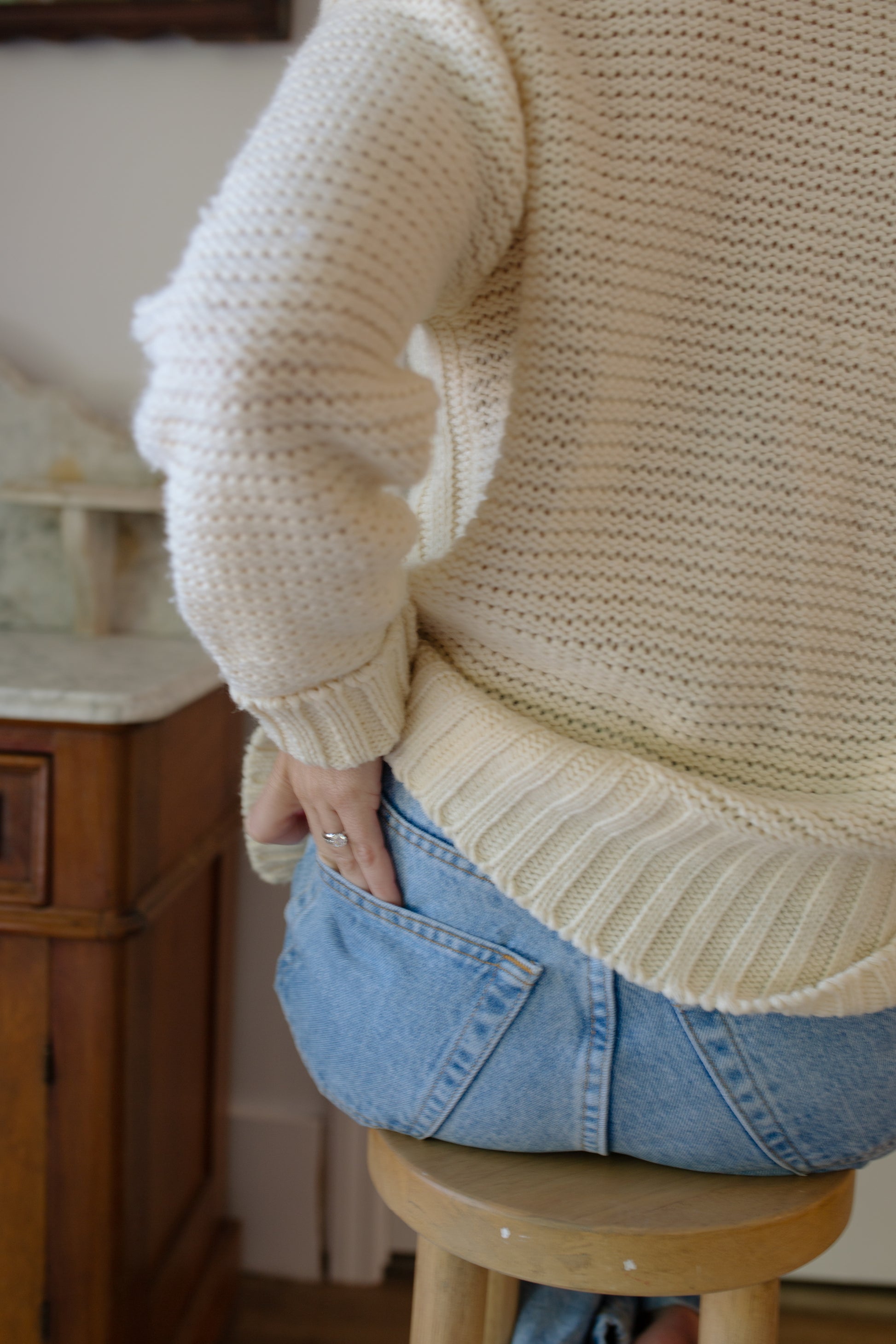 1970s Cottagecore Cable Knit Cardigan