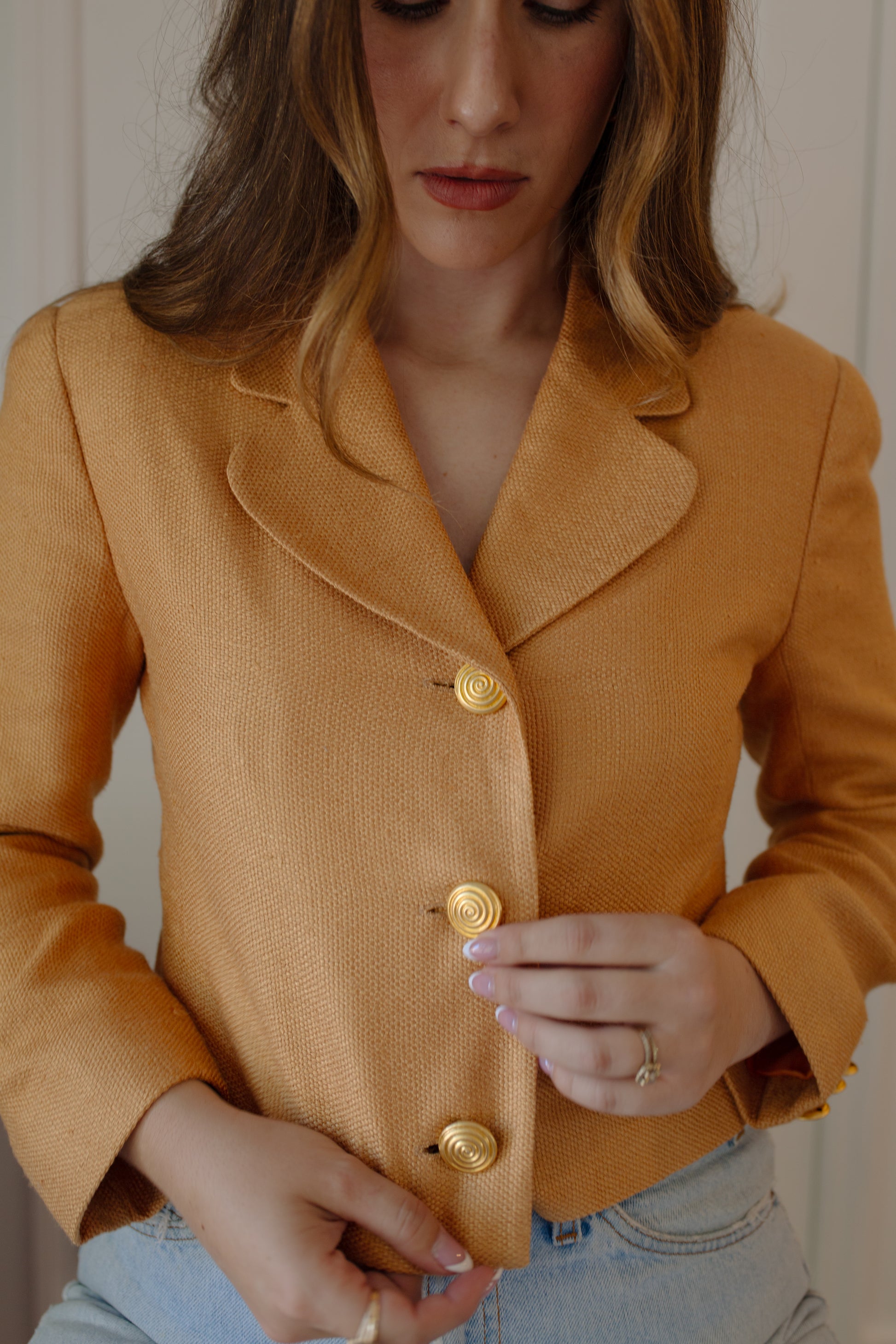 Vintage Cropped Silk Blazer