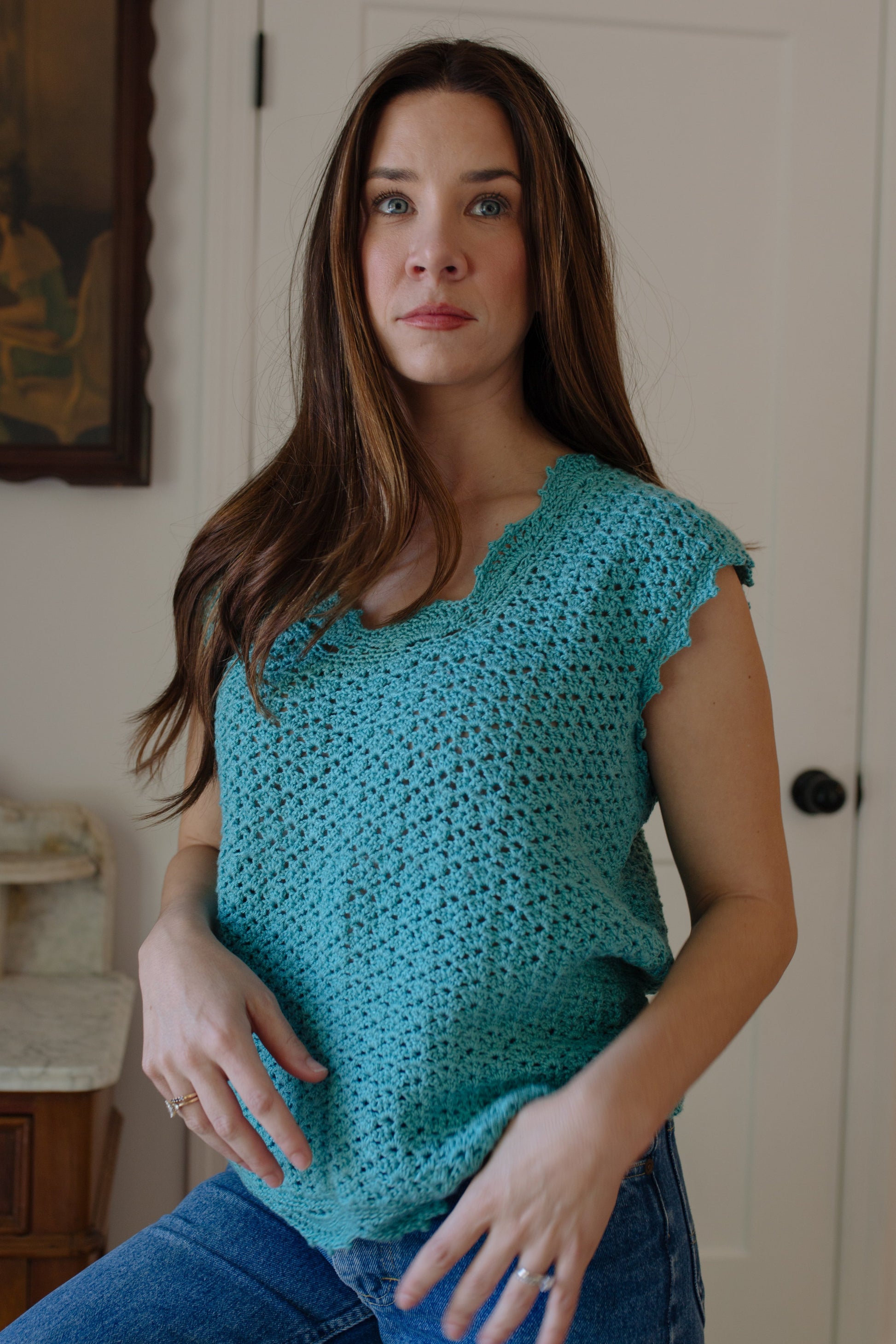 Vintage Hand Crocheted Vest