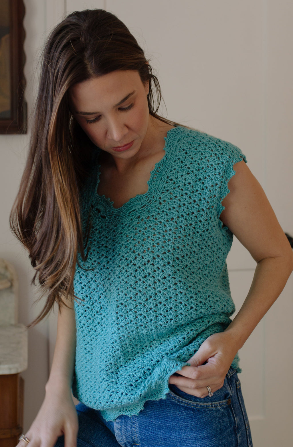 Vintage Hand Crocheted Vest