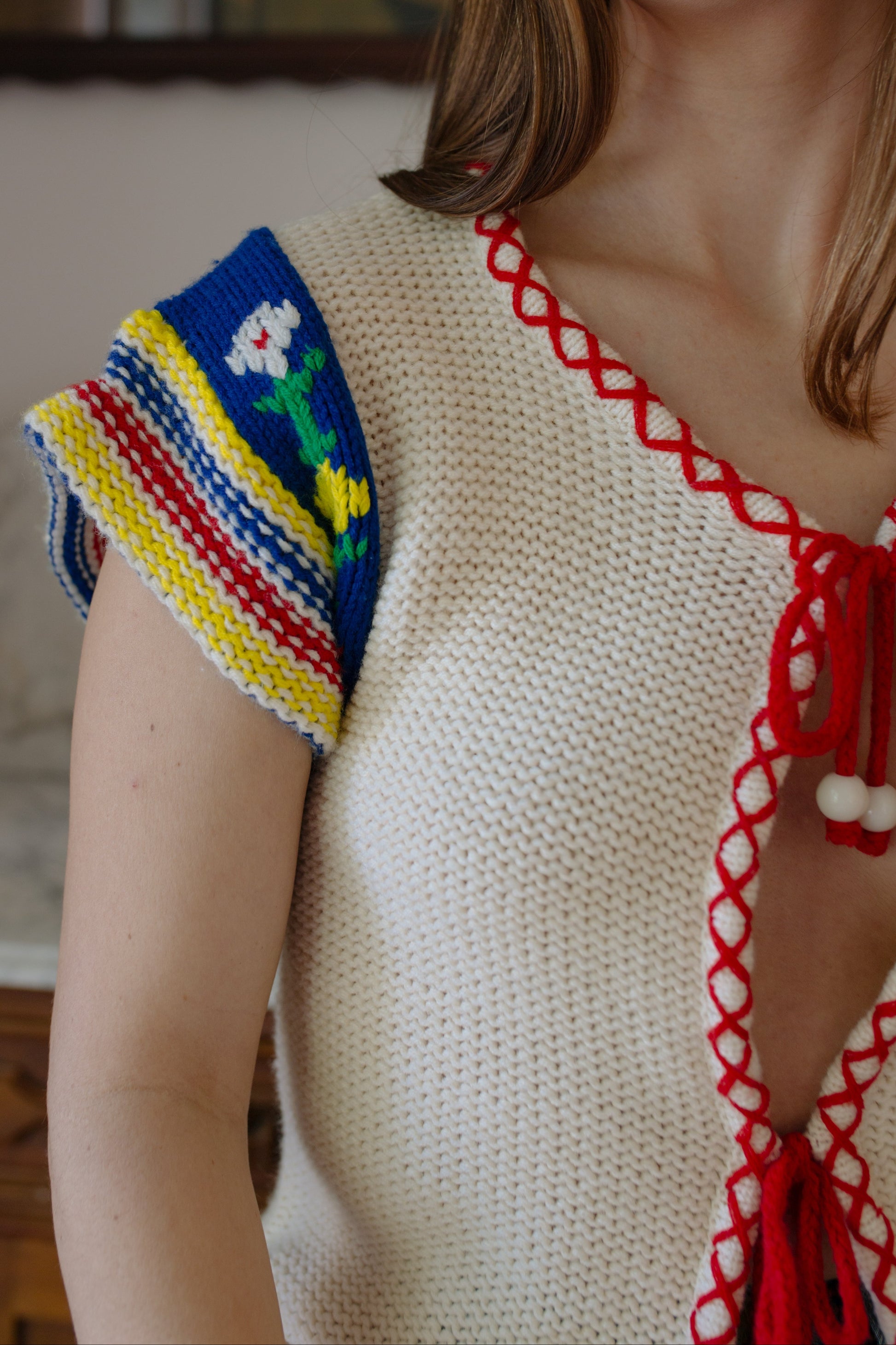 1970s Knit Tie-Front Vest