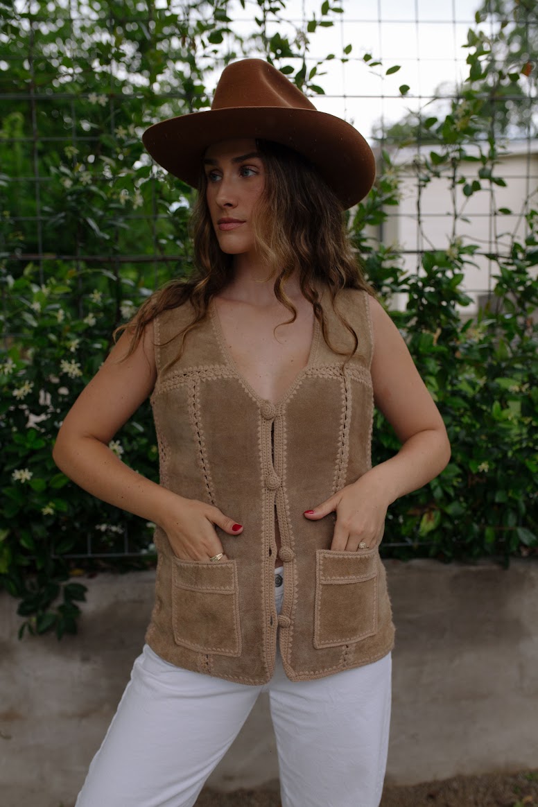 1960s Suede Bohemian Western Vest