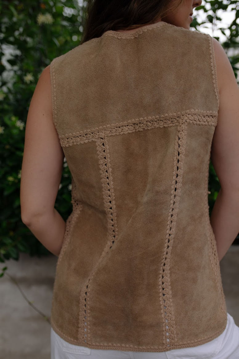1960s Suede Bohemian Western Vest