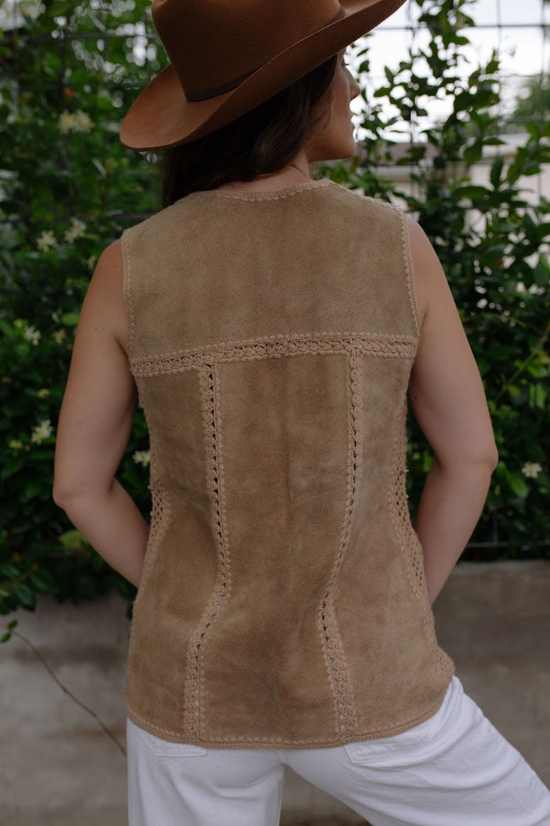 1960s Suede Bohemian Western Vest