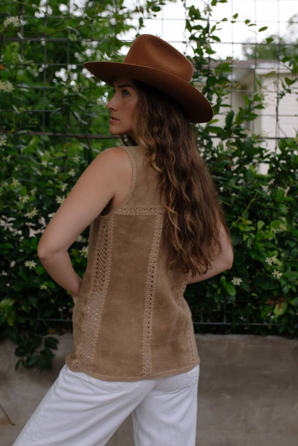 1960s Suede Bohemian Western Vest
