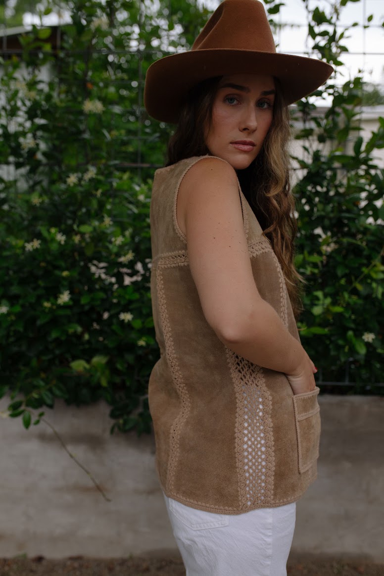 1960s Suede Bohemian Western Vest