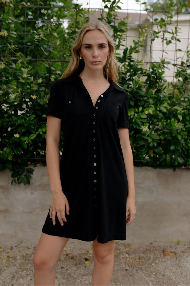 1990s Button Down Mini Shift Dress