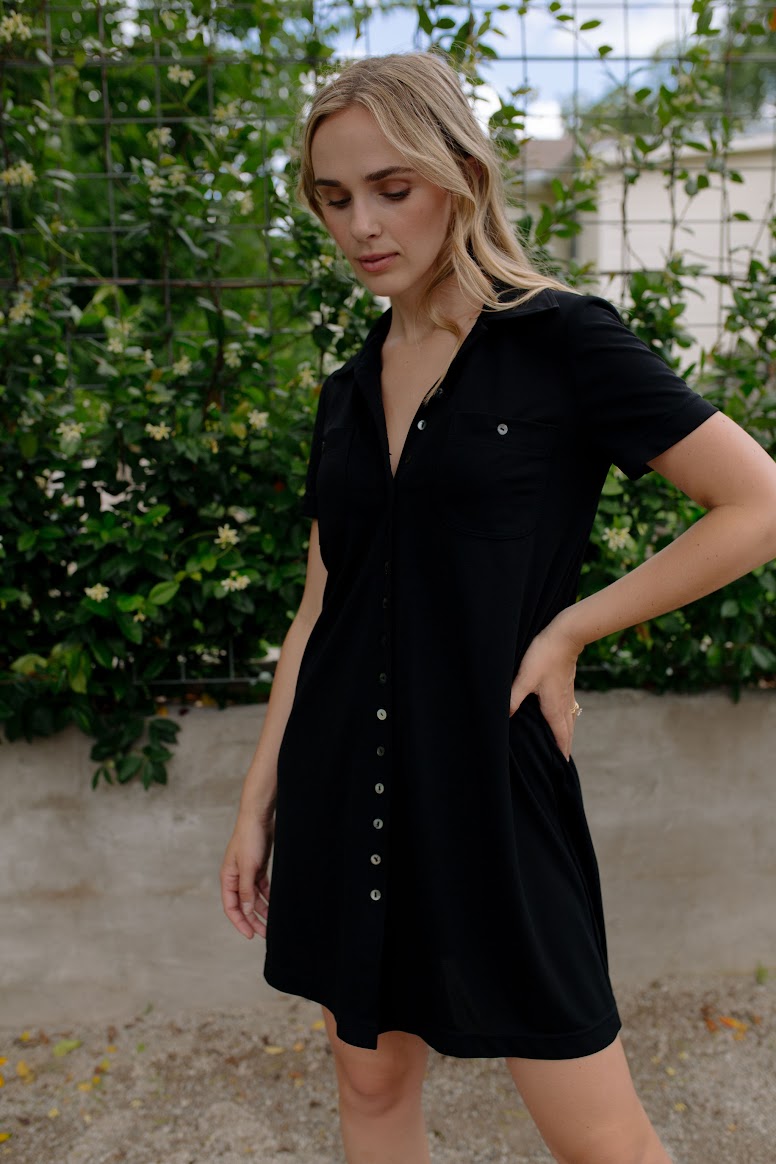 1990s Button Down Mini Shift Dress