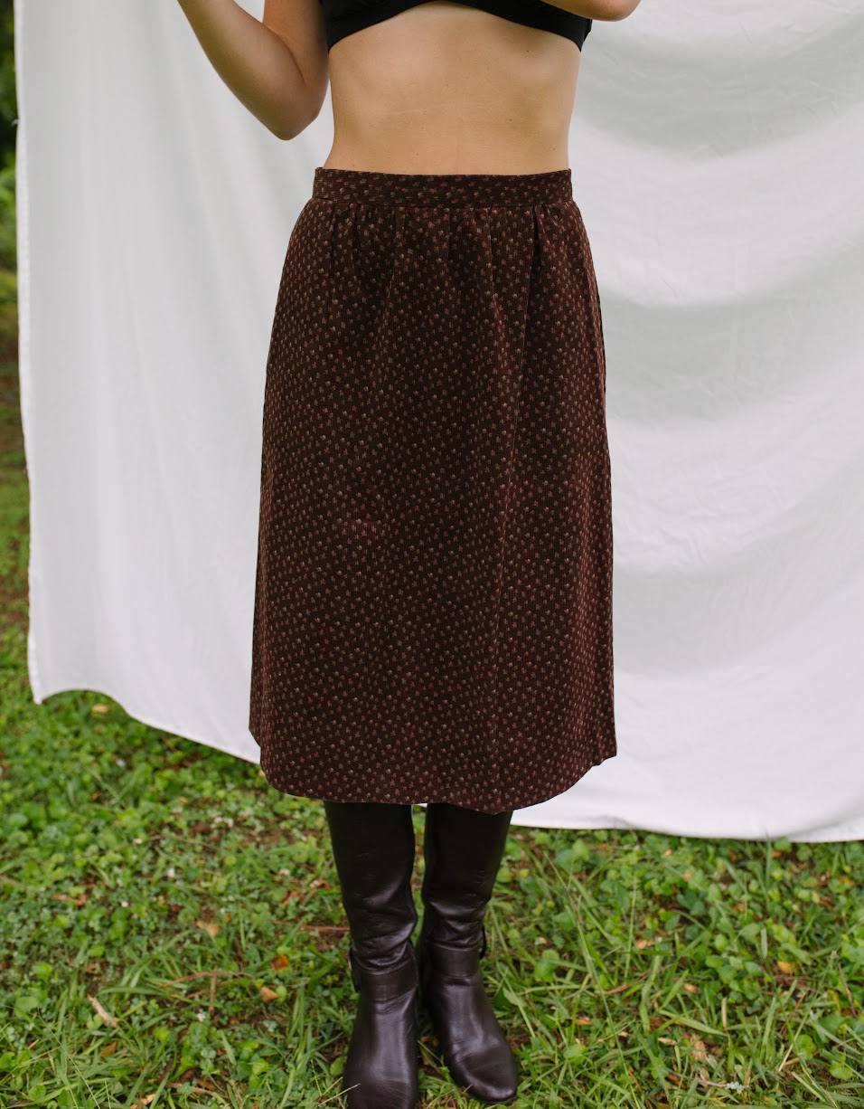 1960s Handmade Corduroy Skirt