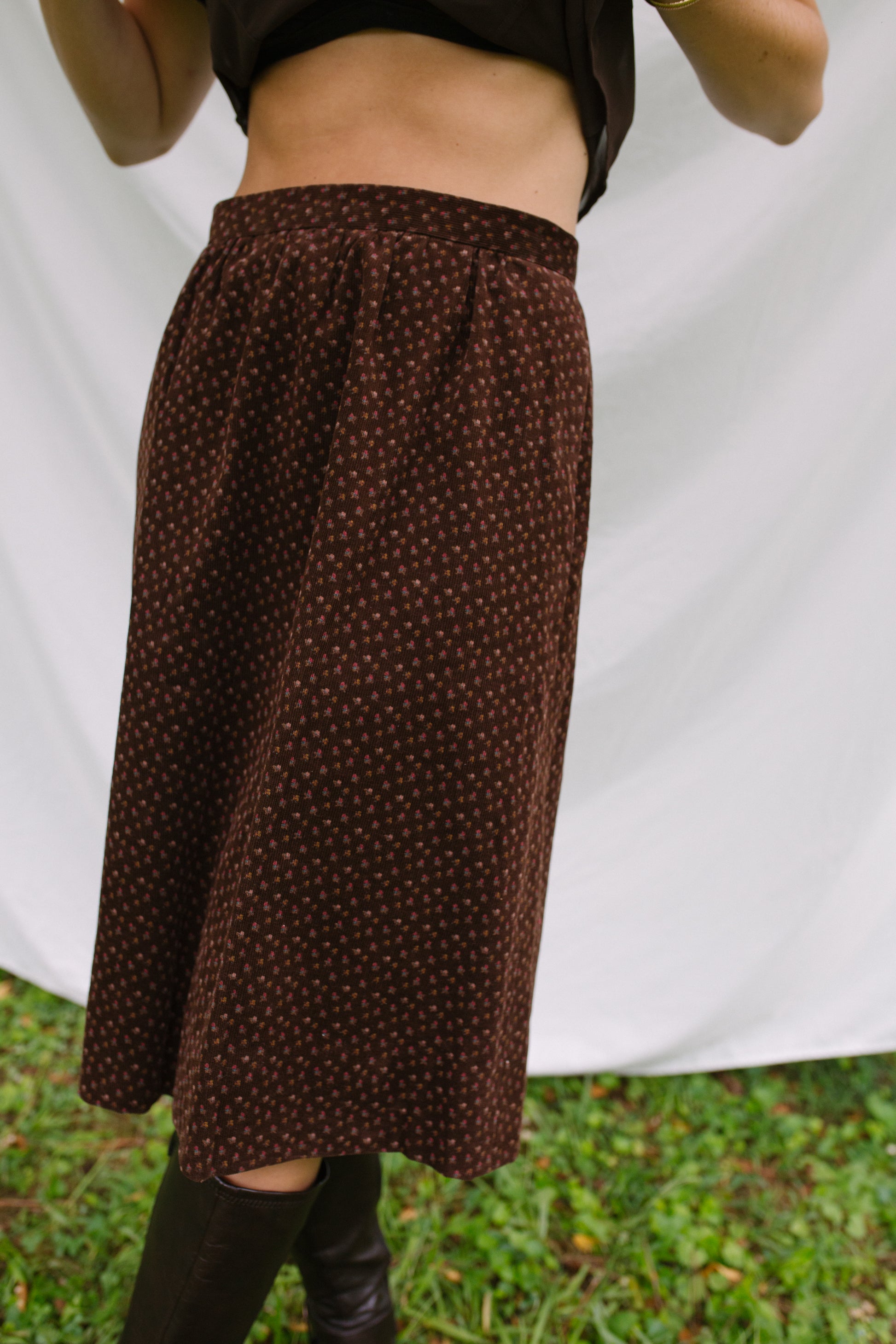 1960s Handmade Corduroy Skirt