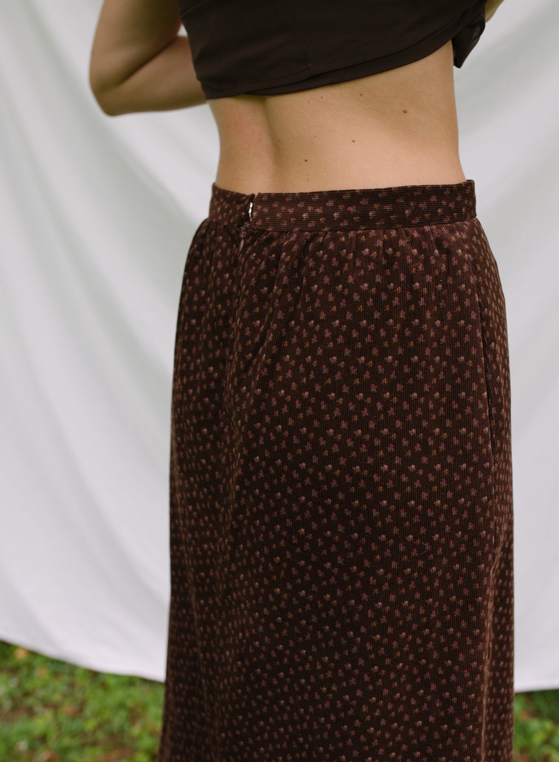 1960s Handmade Corduroy Skirt