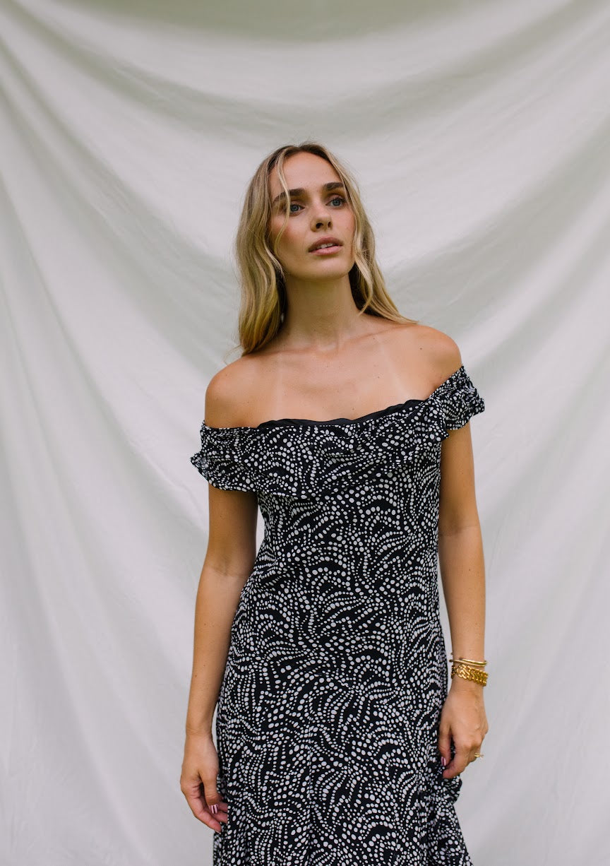 1990s Drop Waist Midi Dress