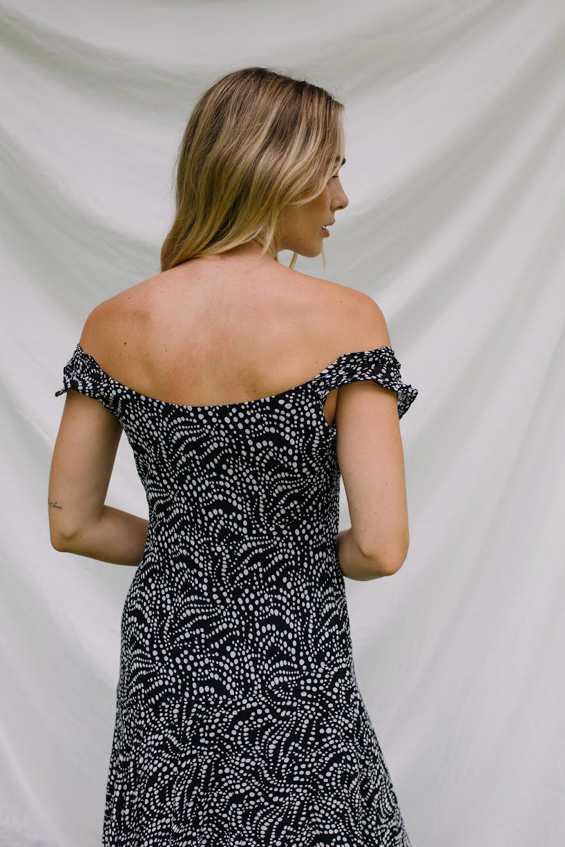 1990s Drop Waist Midi Dress