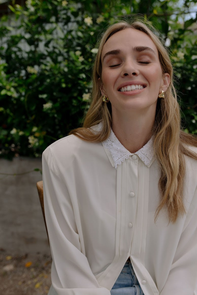 Vintage Lace Collar Blouse