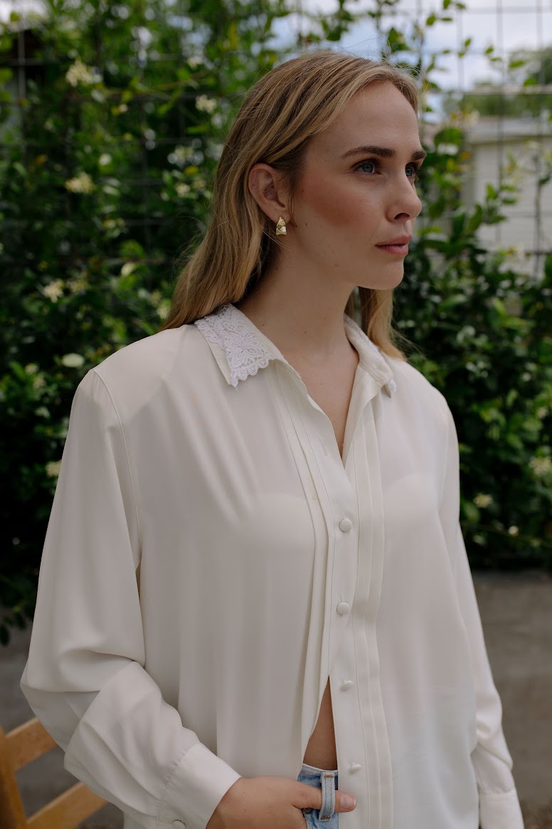 Vintage Lace Collar Blouse
