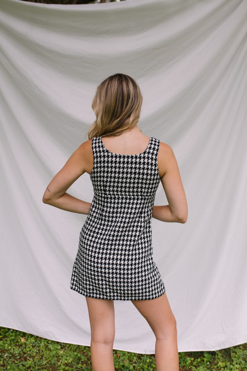 Y2K Houndstooth Mini Dress