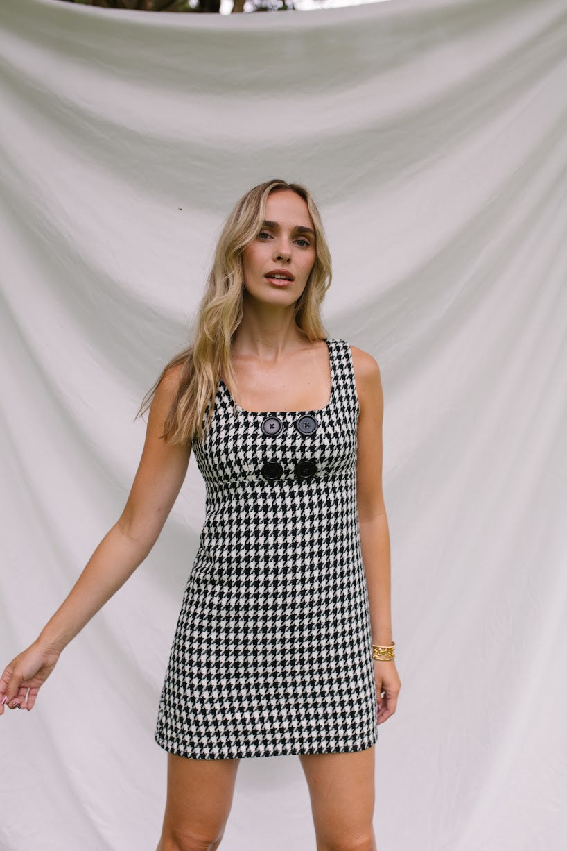 Y2K Houndstooth Mini Dress