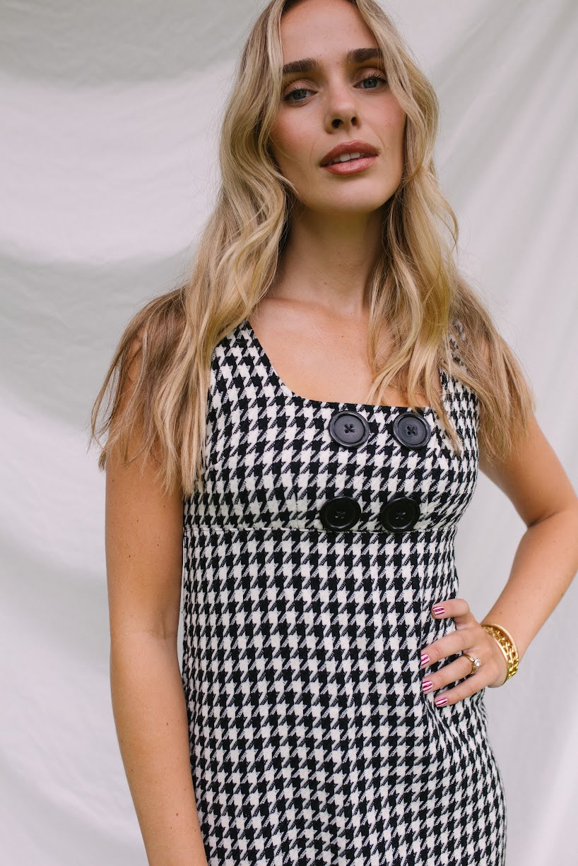 Y2K Houndstooth Mini Dress